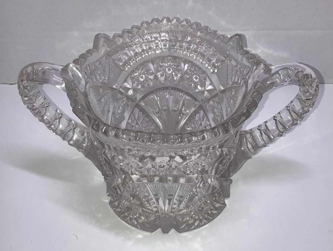 Photo 1 of CAMBRIDGE VICTORIAN GLASS CELERY VASE 9.5” X 6.25” H5.5”