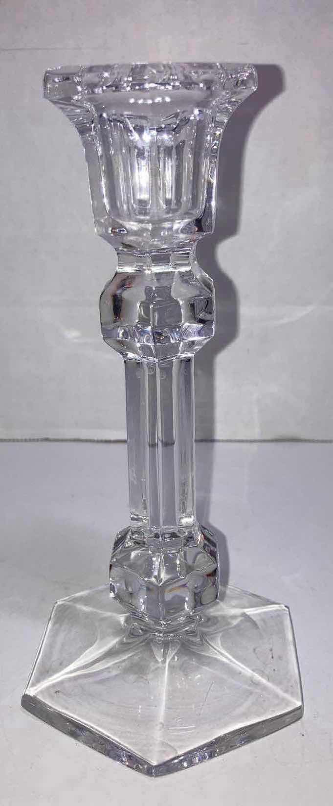 Photo 4 of CRYSTAL PILLAR CANDLESTICK HOLDERS- VARIOUS STYLES & SIZES (5) 5”-10”