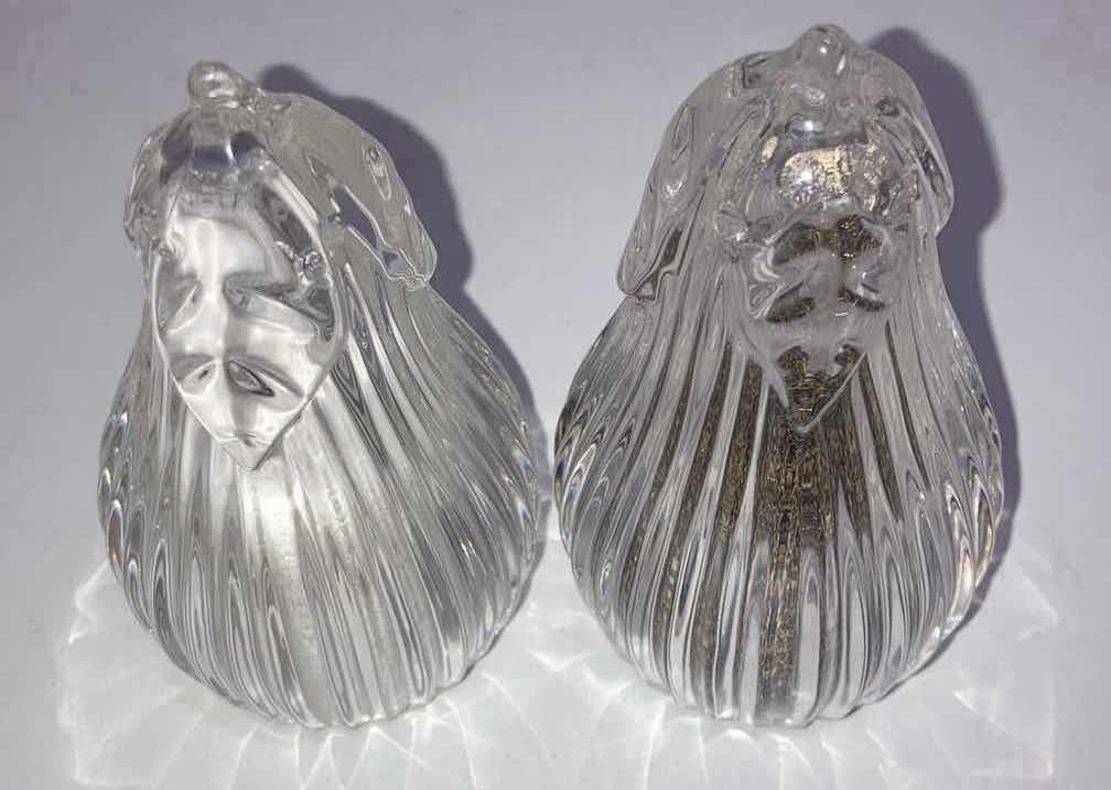 Photo 2 of BLEIKRISTALL CRYSTAL EGGPLANT SALT & PEPPER SHAKERS H3.75”