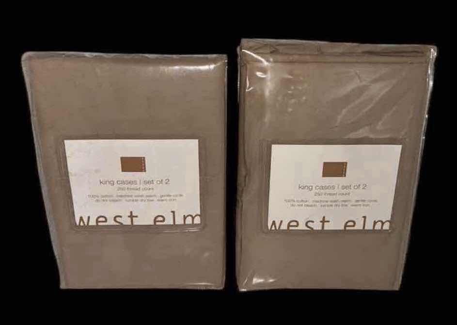 Photo 1 of NEW 2-PACK WEST ELM SET OF 2 KING PILLOW CASES, 250 THREAD COUNT (COLOR TAN)
