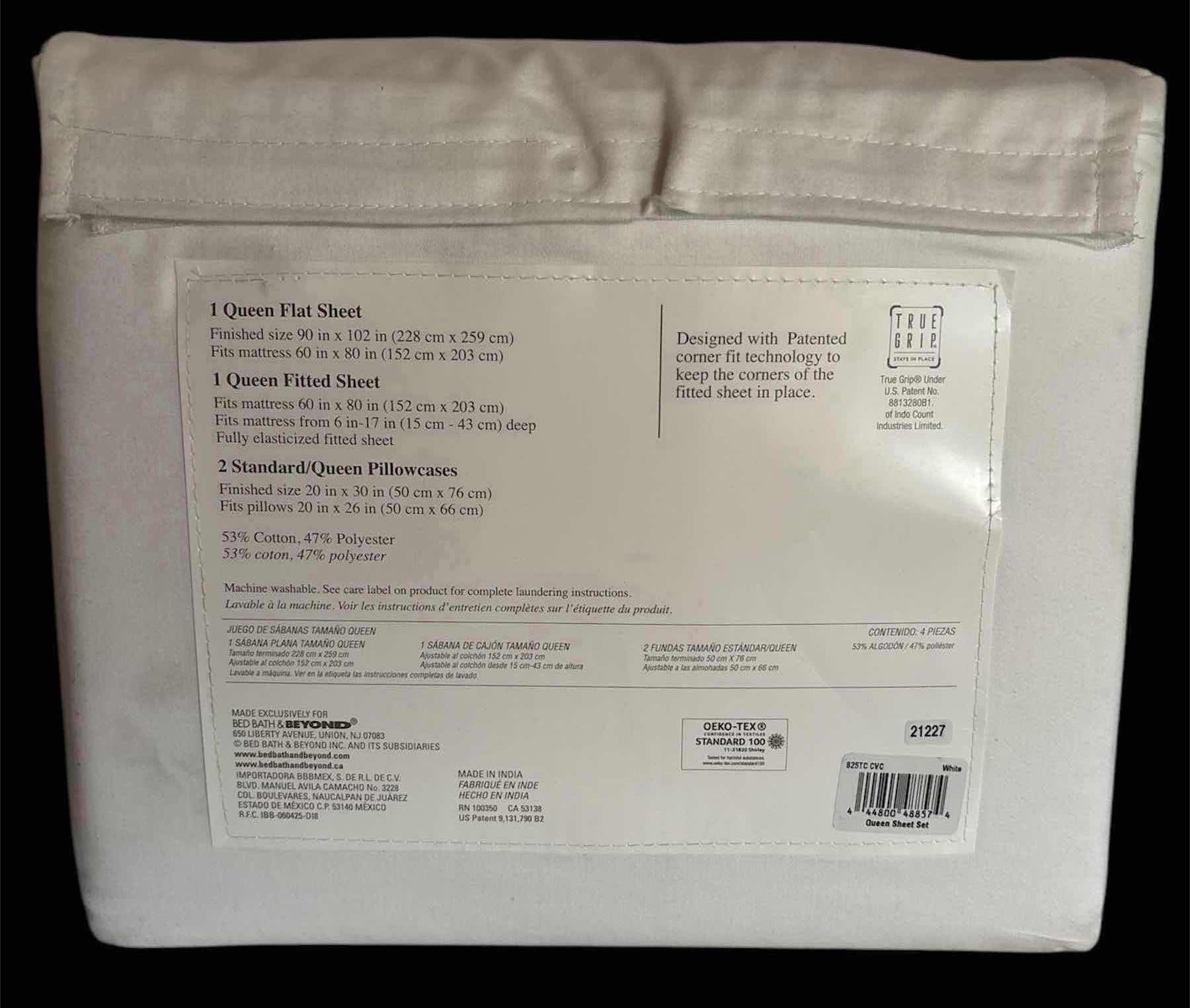 Photo 1 of NEW STUDIO 3B COTTON BLEND SATEEN QUEEN 4 PC SHEET SET, 825 THREAD COUNT WHITE & 2 PC COTTON BLEND SATEEN 2 STANDARD PILLOW CASES, 825 THREAD COUNT WHITE