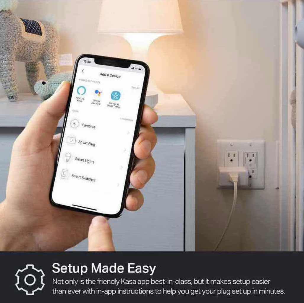 Photo 7 of 2-PACK KASA SMART PLUG BY TP-LINK, SMART HOME WI-FI OUTLET WORKS W ALEXA, ECHO, GOOGLE HOME & IFTTT, NO HUB REQUIRED, REMOTE CONTROL, WHITE (HS103)