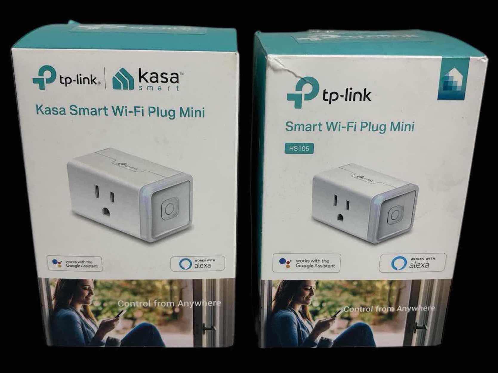 Photo 1 of 2-PACK KASA SMART PLUG BY TP-LINK, SMART HOME WI-FI OUTLET WORKS W ALEXA, ECHO, GOOGLE HOME & IFTTT, NO HUB REQUIRED, REMOTE CONTROL, WHITE (HS103)