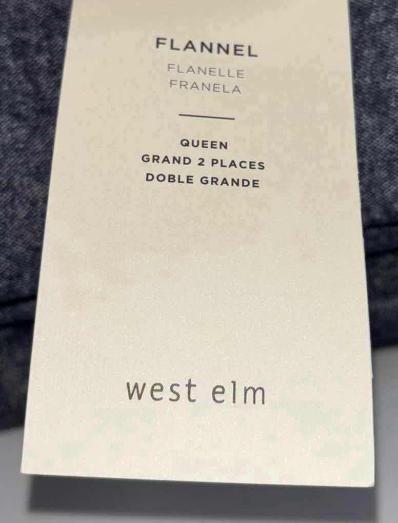 Photo 1 of NEW WEST ELM 4 PC QUEEN FLANNEL SHEET SET, MIDNIGHT