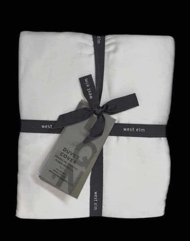 Photo 1 of NEW WEST ELM ORGANIC FULL/QUEEN DUVET COVER, WHITE (92” X 88”)