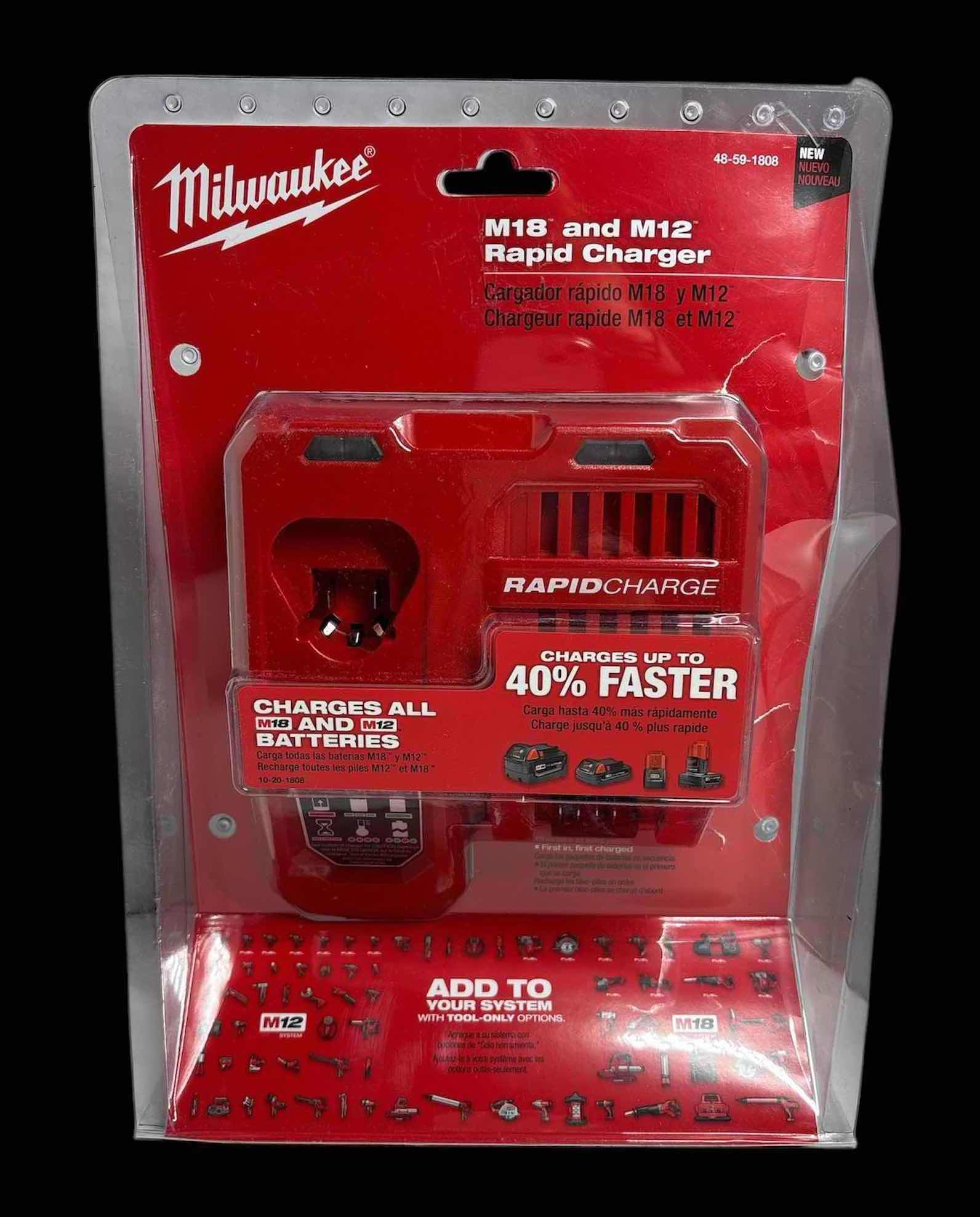 Photo 1 of NEW MILWAUKEE M12& M18, 12 VOLT/18 VOLT LITHIUM-ION MULTI VOLTAGE RAPID BATTERY CHARGER (48-59-1808)