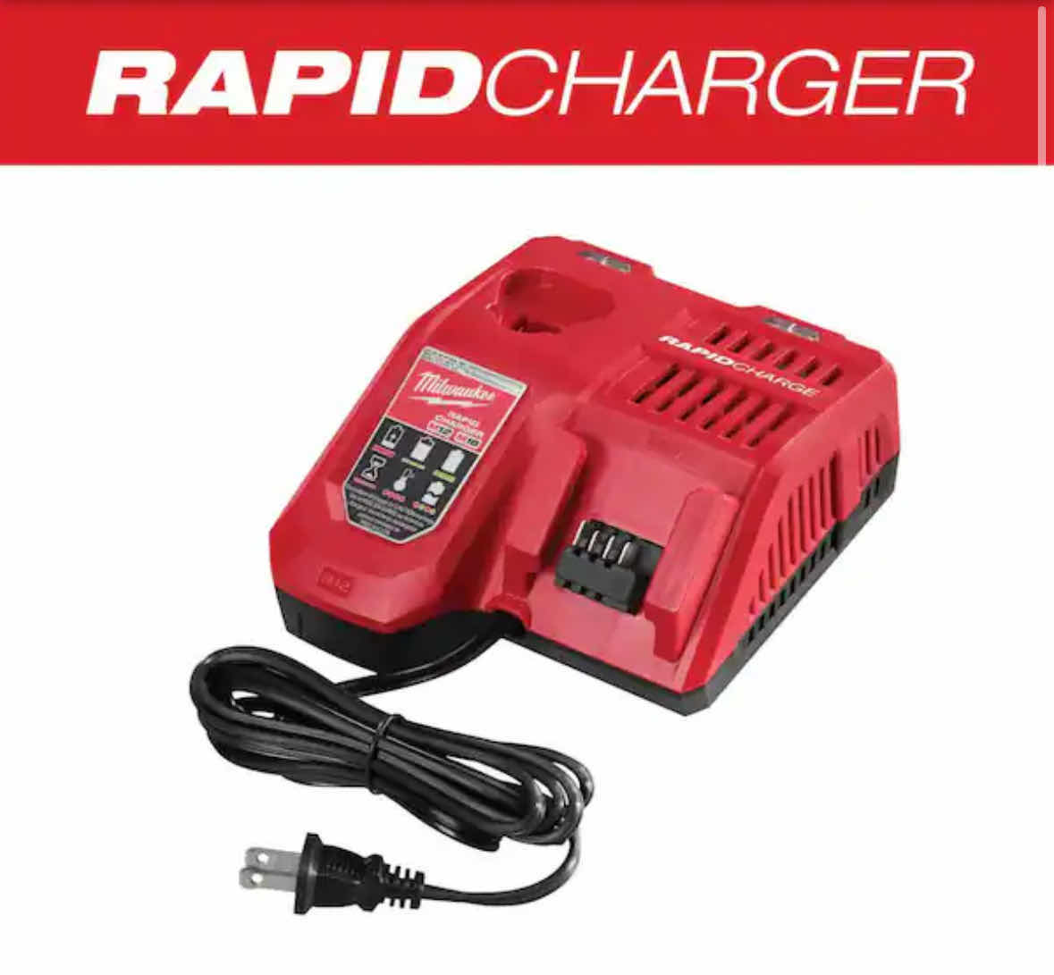 Photo 2 of NEW MILWAUKEE M12& M18, 12 VOLT/18 VOLT LITHIUM-ION MULTI VOLTAGE RAPID BATTERY CHARGER (48-59-1808)