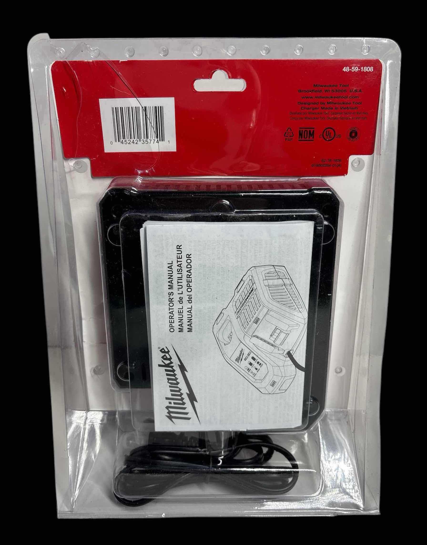 Photo 4 of NEW MILWAUKEE M12& M18, 12 VOLT/18 VOLT LITHIUM-ION MULTI VOLTAGE RAPID BATTERY CHARGER (48-59-1808)