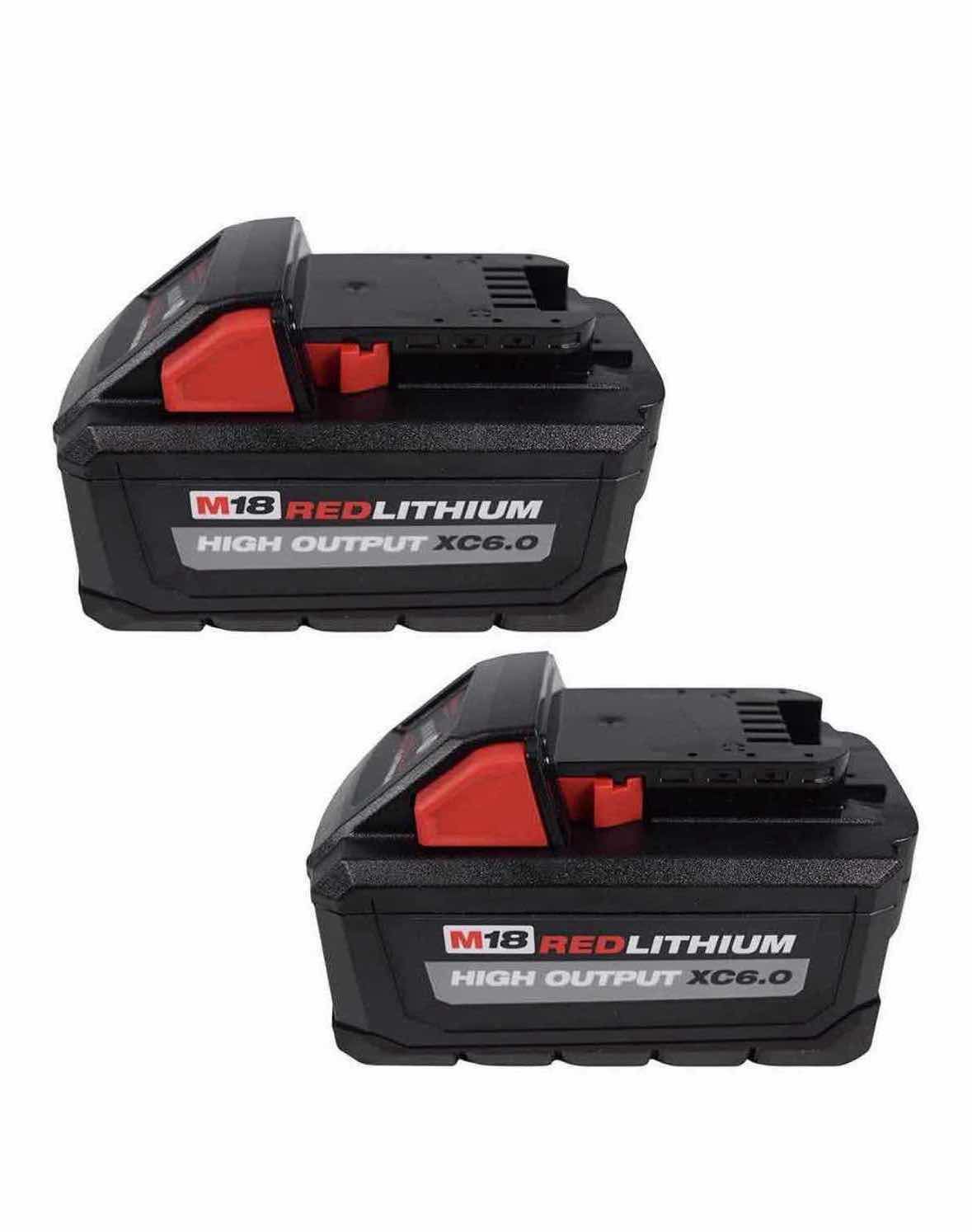 Photo 1 of NEW 2-PACK MILWAUKEE M-18 LITHIUM-ION HIGH OUTPUT XC6.0 BATTERY PACK (48-11-1862)