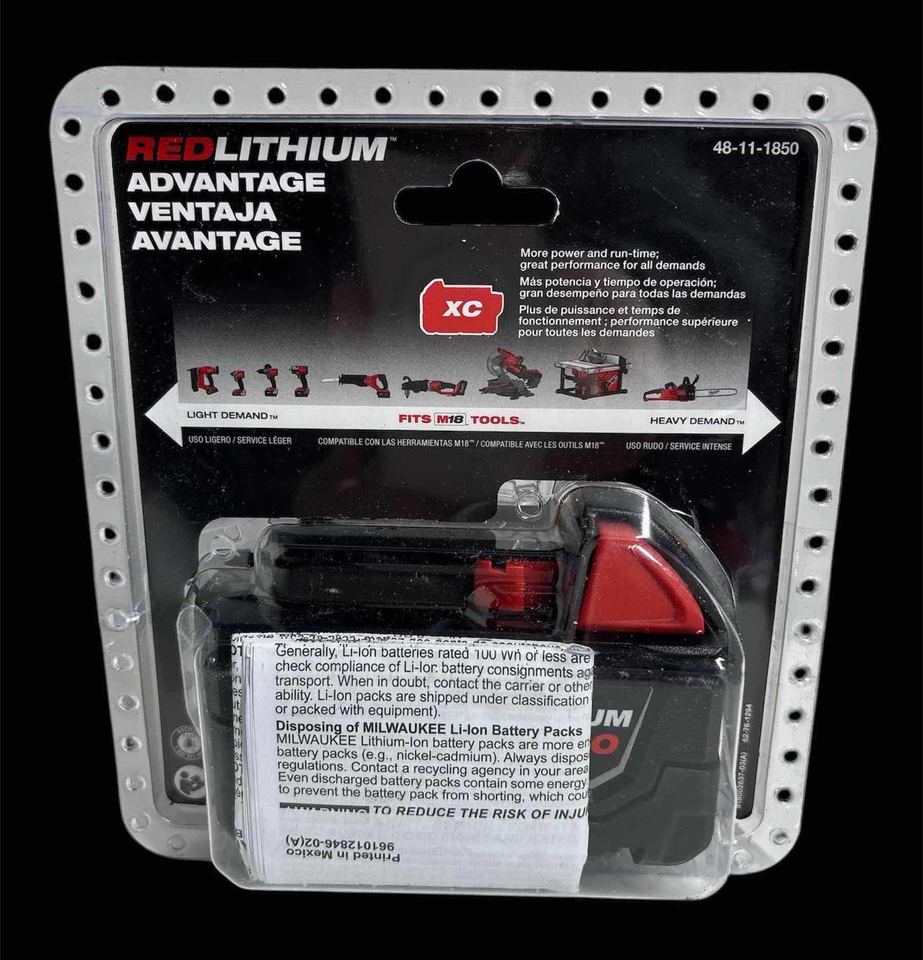Photo 1 of NEW MILWAUKEE 18-VOLT 5.0Ah LITHIUM-ION XC5.0 EXTENDED CAPACITY BATTERY PACK, FITS M18 TOOLS (48-11-1850)