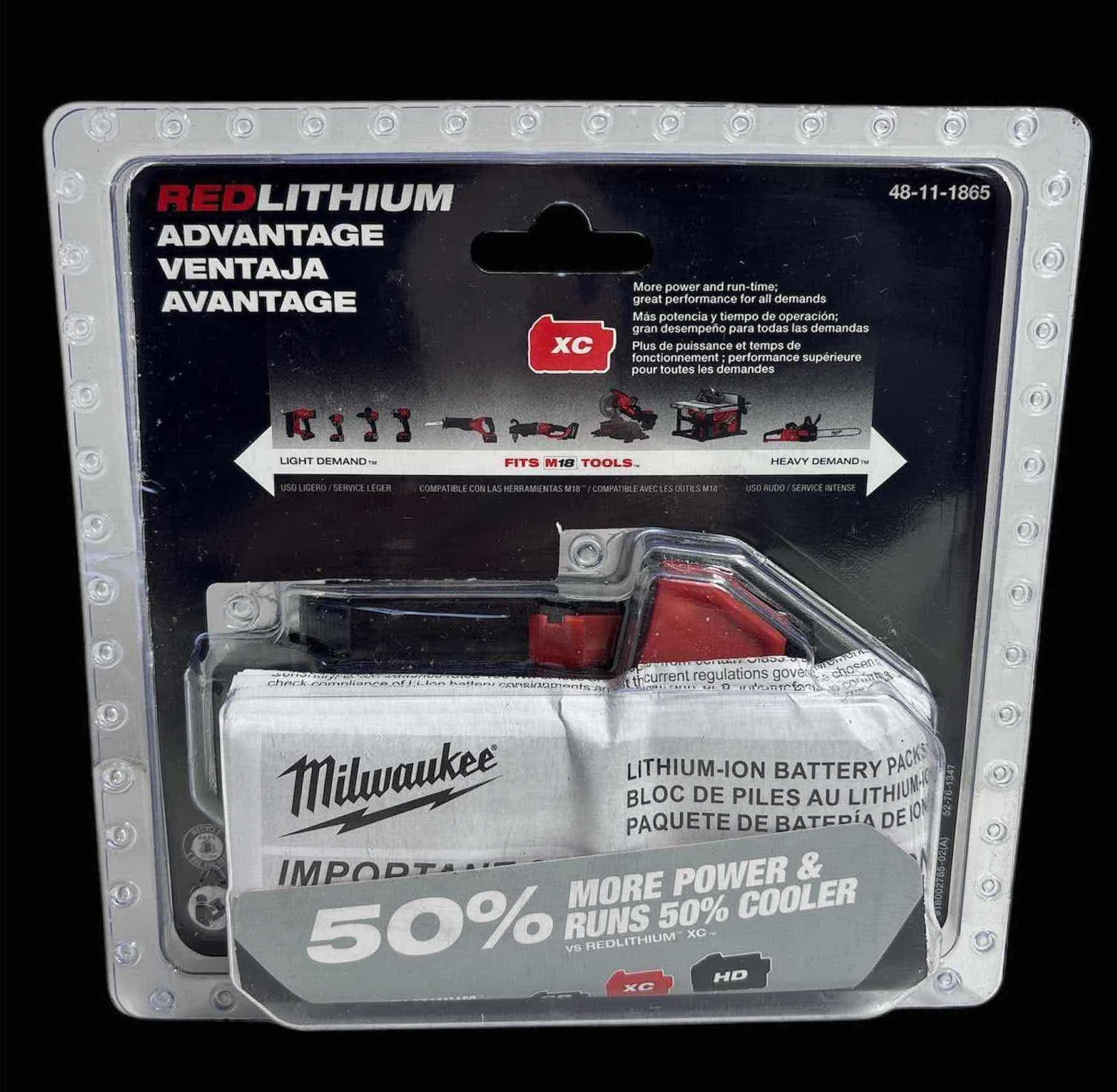Photo 1 of NEW MILWAUKEE 18-VOLT 6.0Ah LITHIUM-ION HIGH OUTPUT XC6.0 EXTENDED CAPACITY BATTERY PACK, FITS M18 TOOLS (48-11-1865)