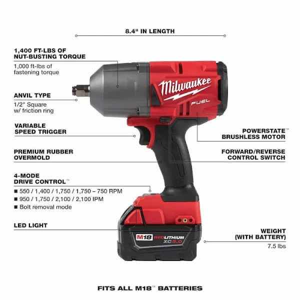 Photo 1 of NEW MILWAUKEE M18 FUEL 1/3” HIGH TORQUE IMPACT WRENCH W/FRICTION RING (2767-20)