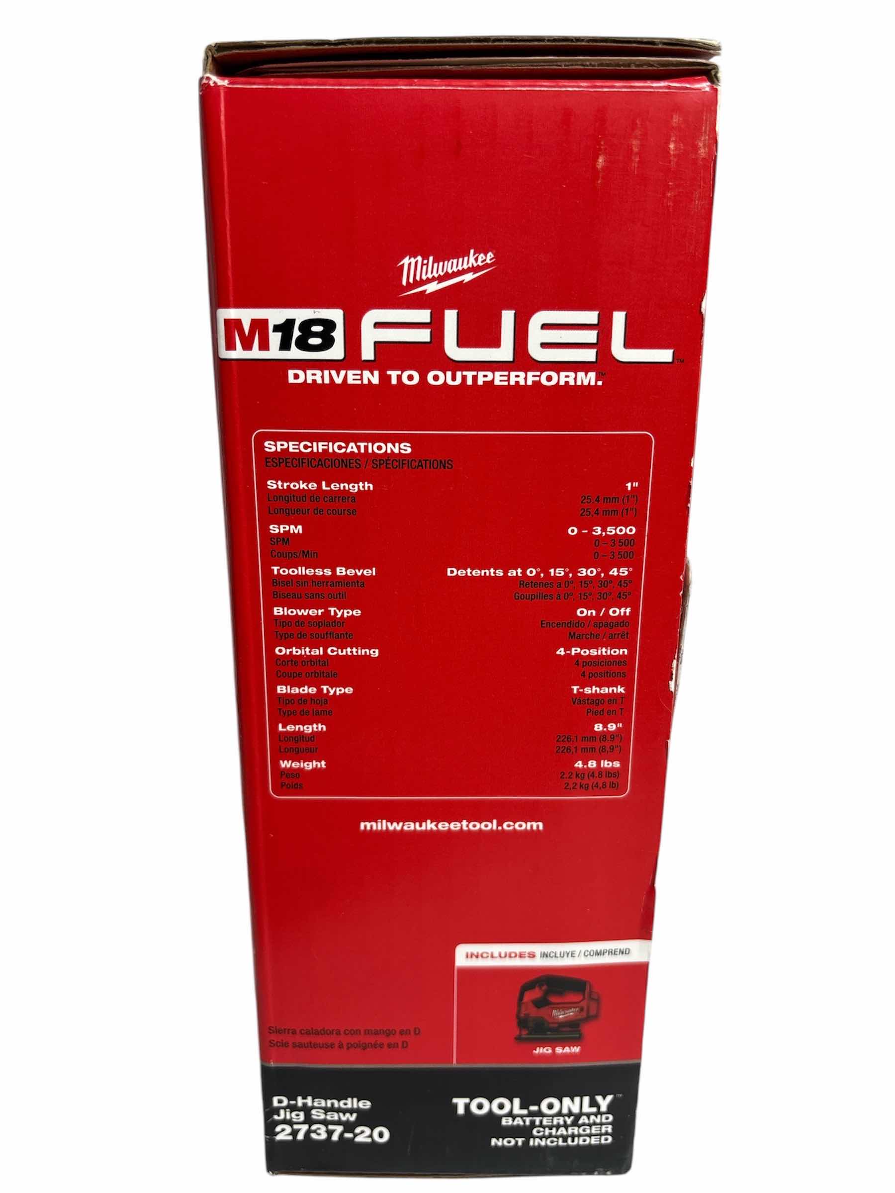 Photo 1 of NEW M18 FUEL MILWAUKEE D-HANDLE JIG SAW (2737-20)