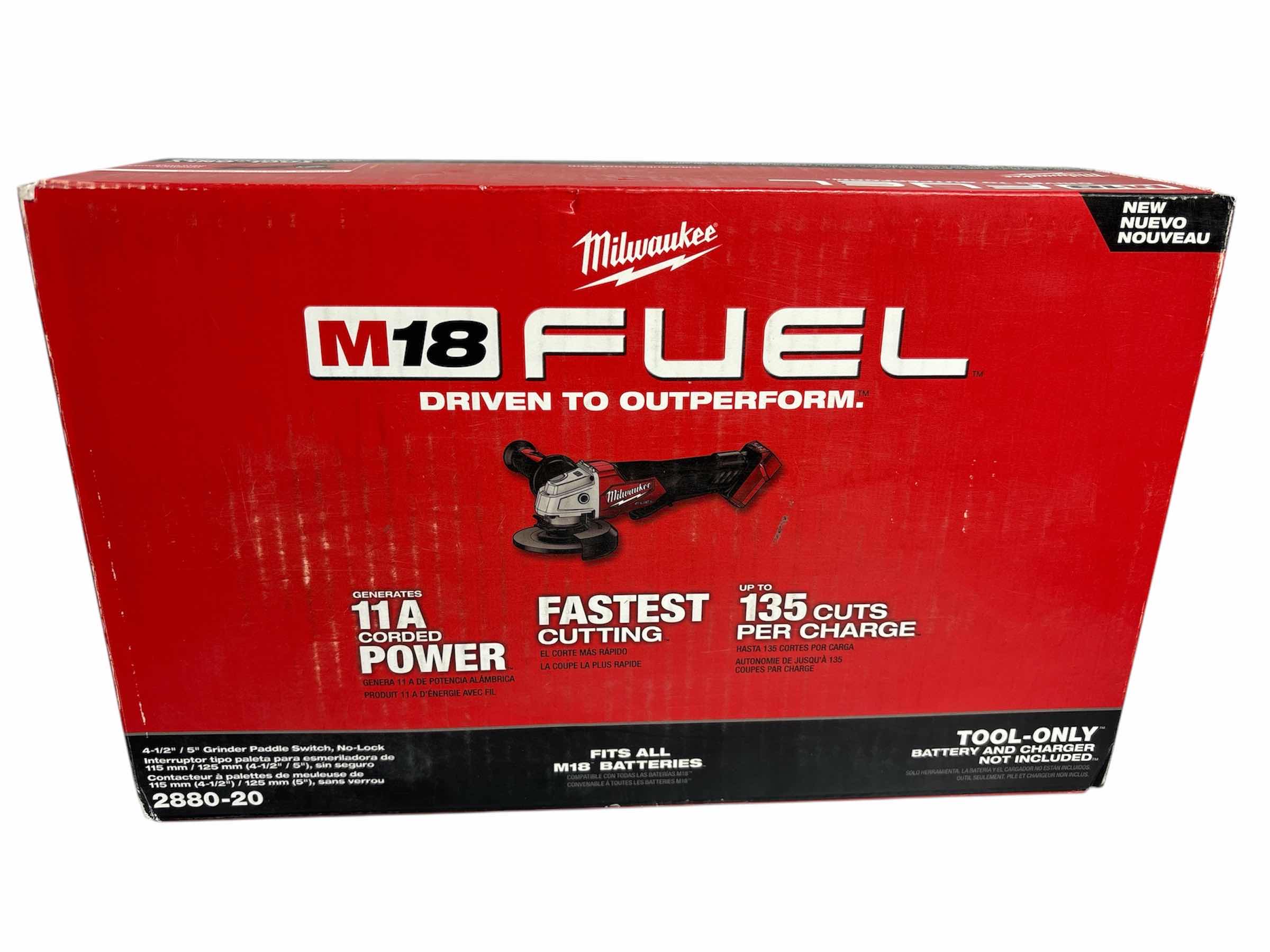 Photo 1 of NEW M18 FUEL MILWAUKEE 4-1/2”/5” GRINDER PADDLE SWITCH, NO-LOCK (2880-20)