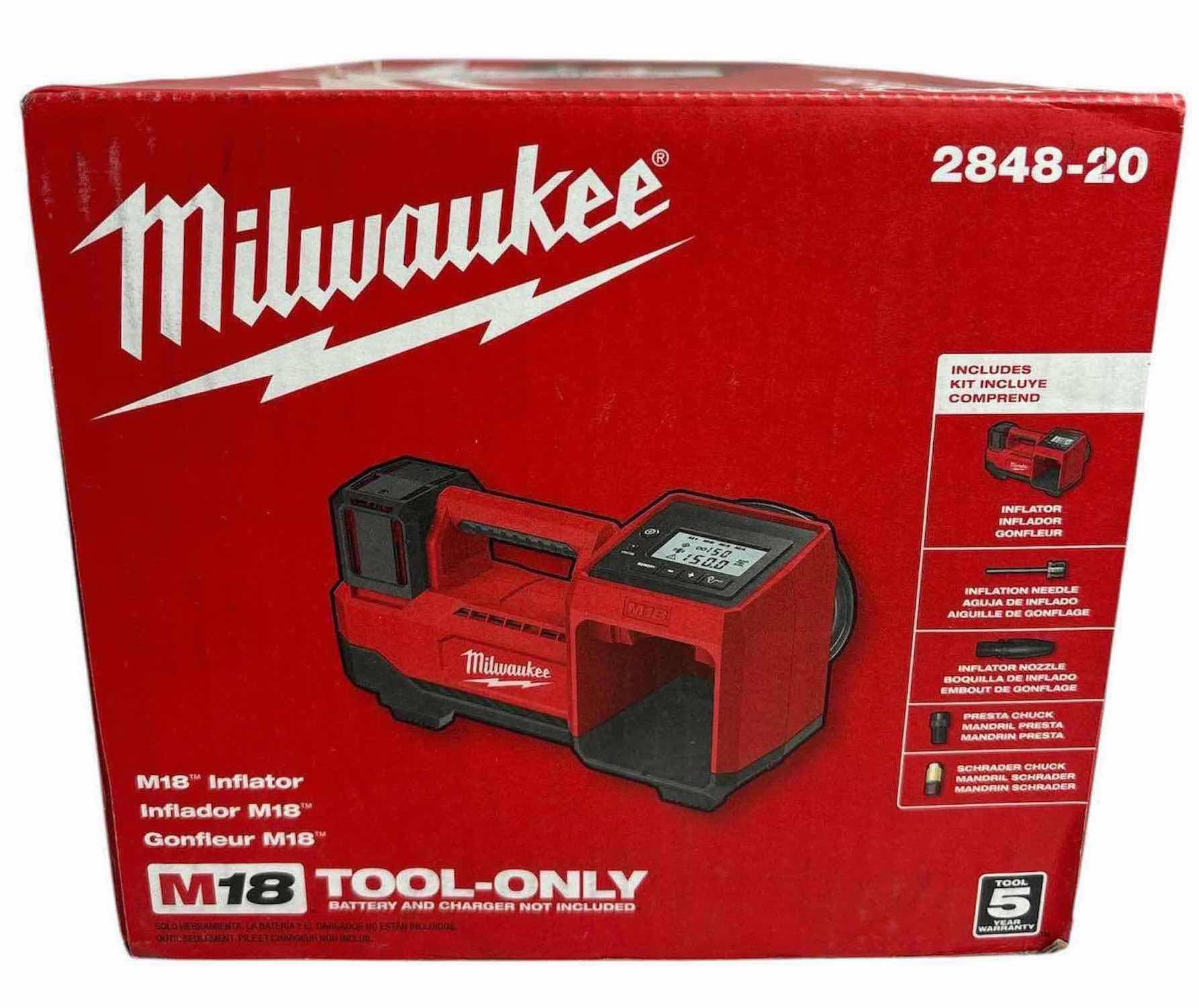 Photo 1 of NEW MILWAUKEE M18 LITHIUM-ION CORDLESS ELECTRIC PORTABLE INFLATOR, TOOL ONLY (2848-20)