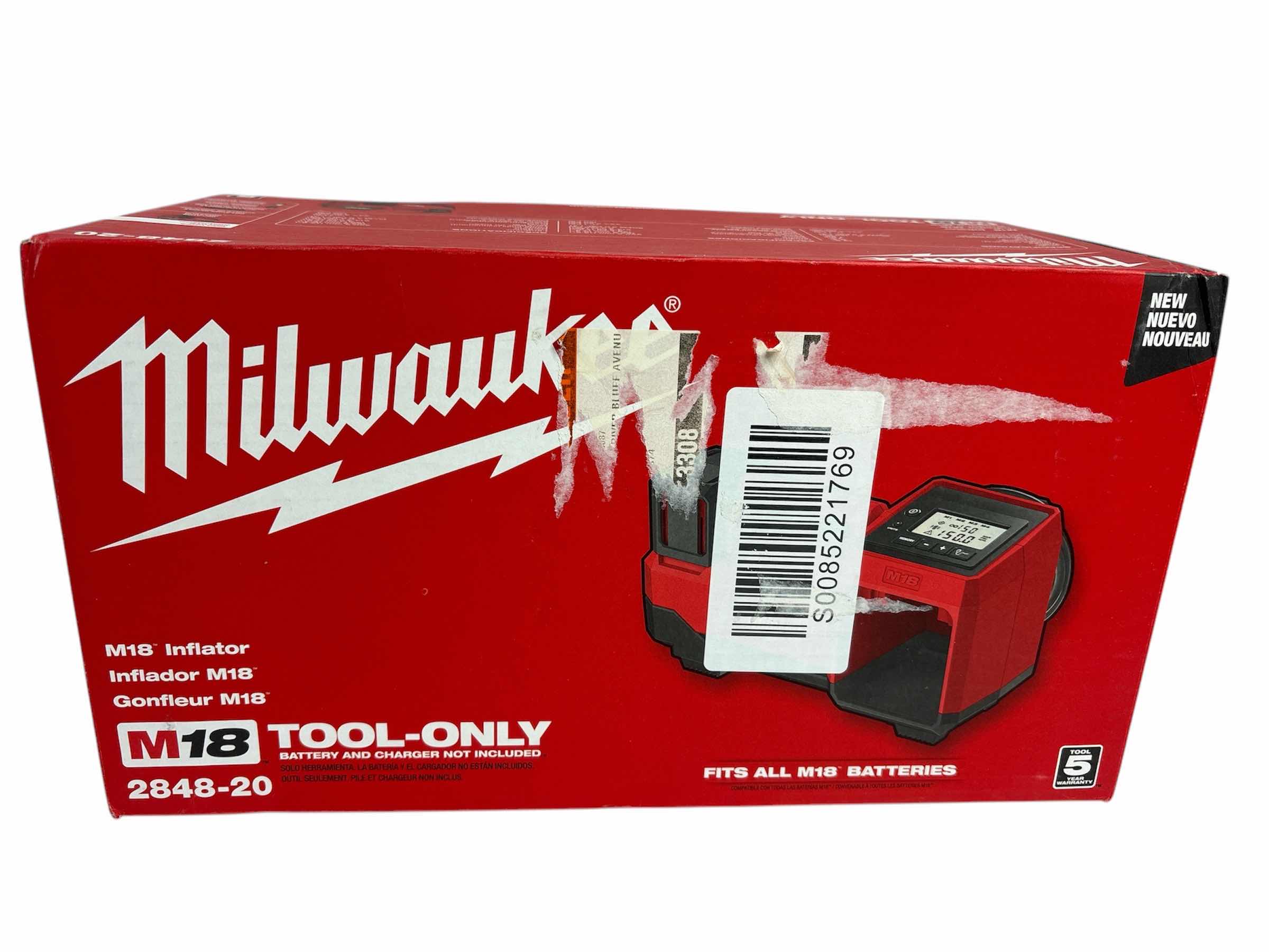 Photo 10 of NEW MILWAUKEE M18 LITHIUM-ION CORDLESS ELECTRIC PORTABLE INFLATOR, TOOL ONLY (2848-20)