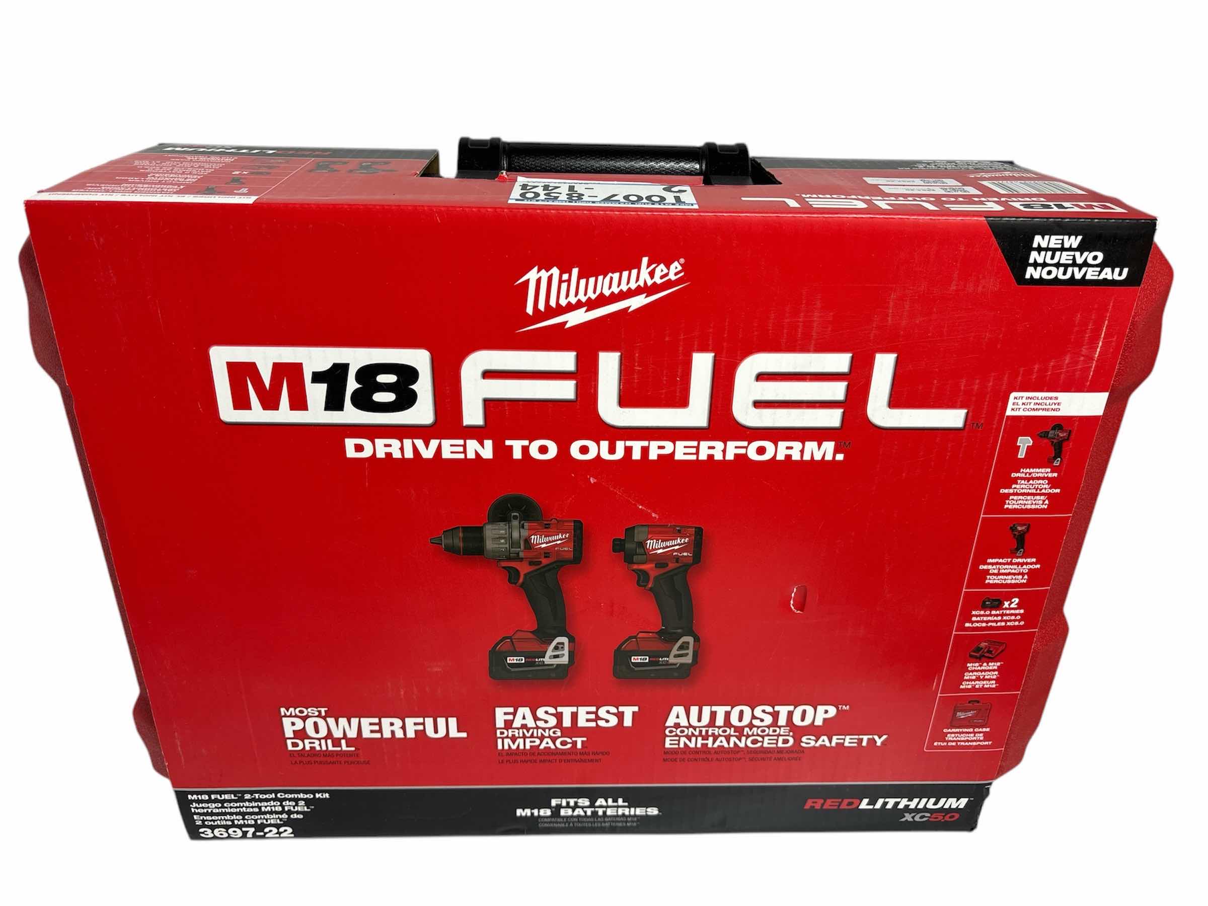 Photo 1 of NEW MILWAUKEE M18 FUEL 18V LITHIUM-ION BRUSHLESS CORDLESS HAMMER DRILL & IMPACT DRIVER 2-TOOL COMBO KIT, INCLUDES 2 BATTERIES, CHARGER & CARRYING CASE (3697-22)