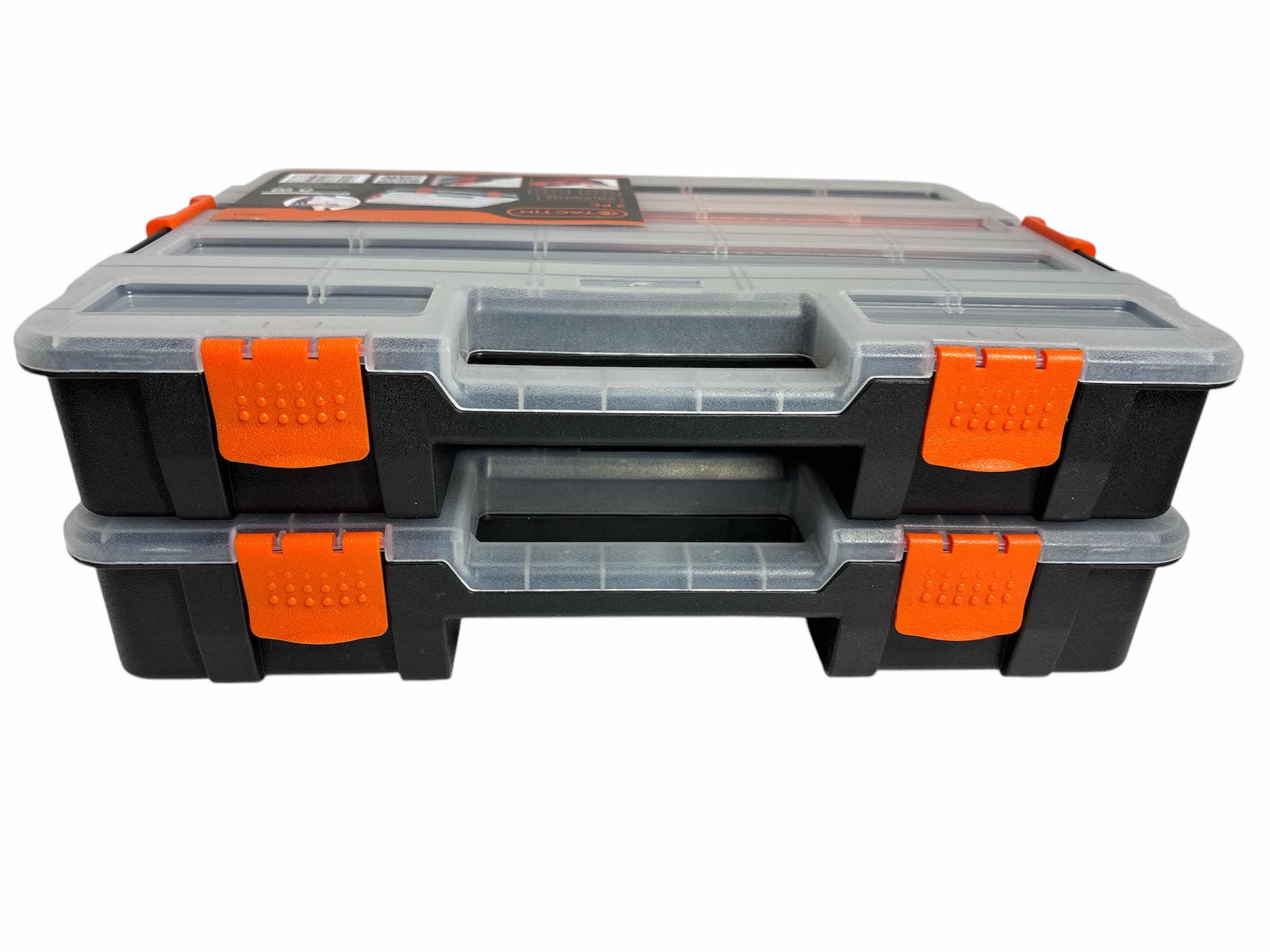 Photo 2 of NEW TACTIX 2-PACK 15 COMPARTMENT INTERLOCKING SMALL PARTS ORGANIZER, BLACK (320034)