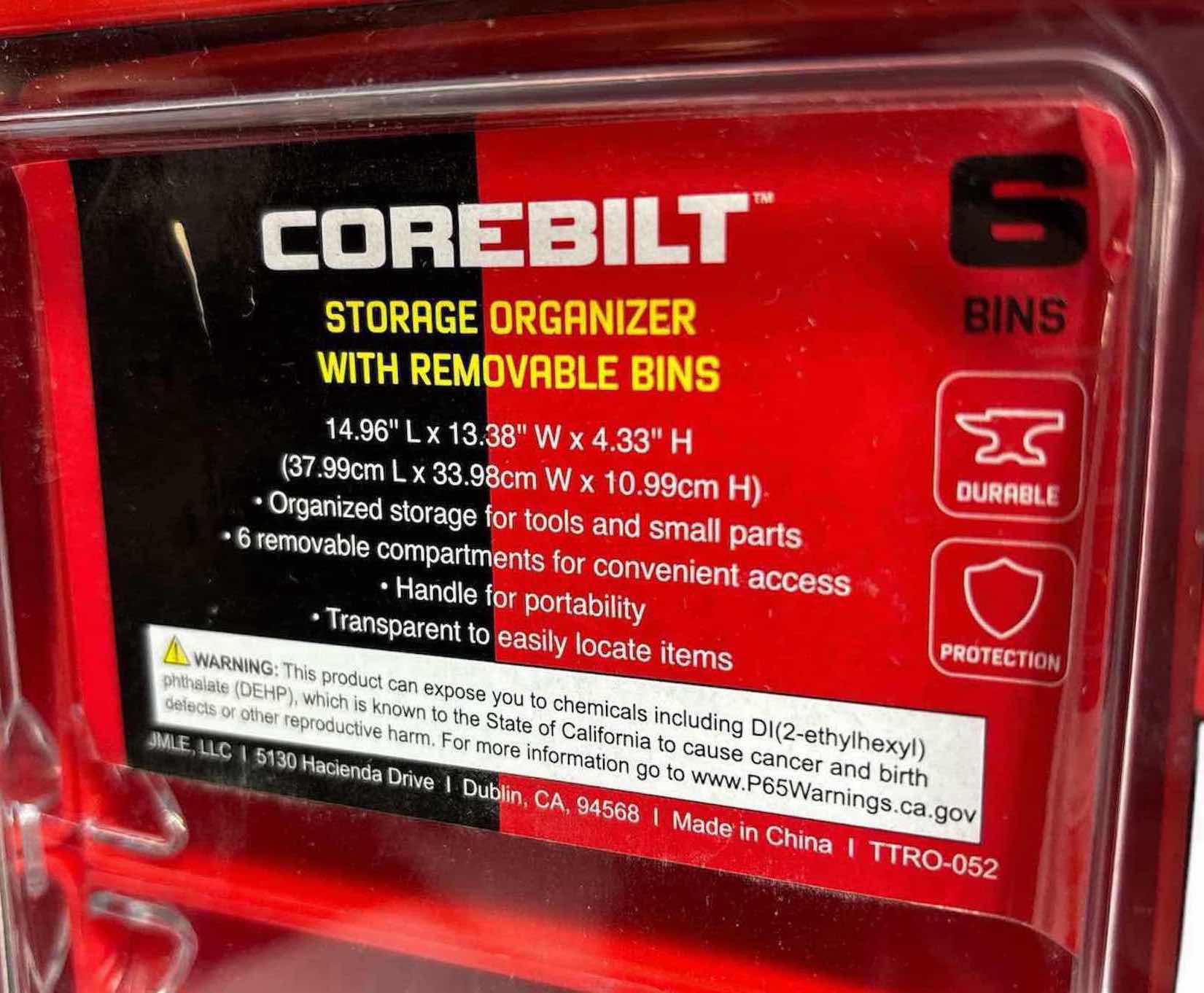 Photo 1 of NEW COREBILT STORAGE ORGANIZER W 6 REMOVABLE BINS (TTRO-052)