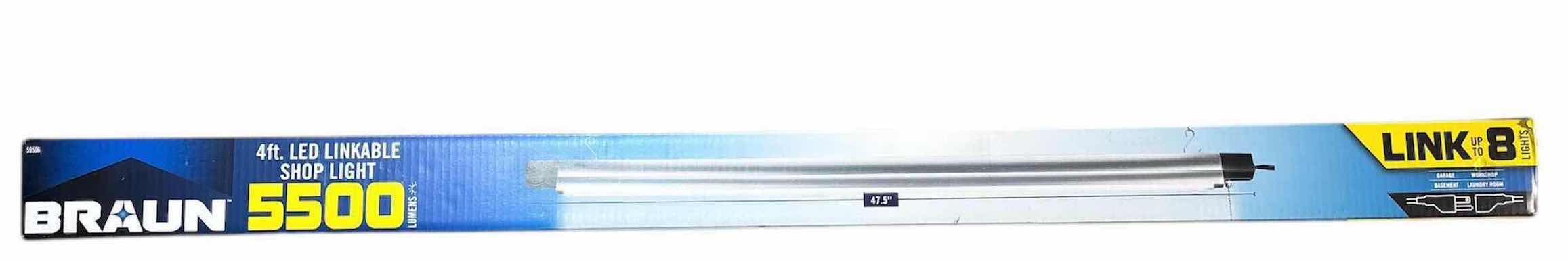 Photo 2 of NEW BRAUN 4FT LED LINKABLE SHOP LIGHT 5500 LUMENS (59506)