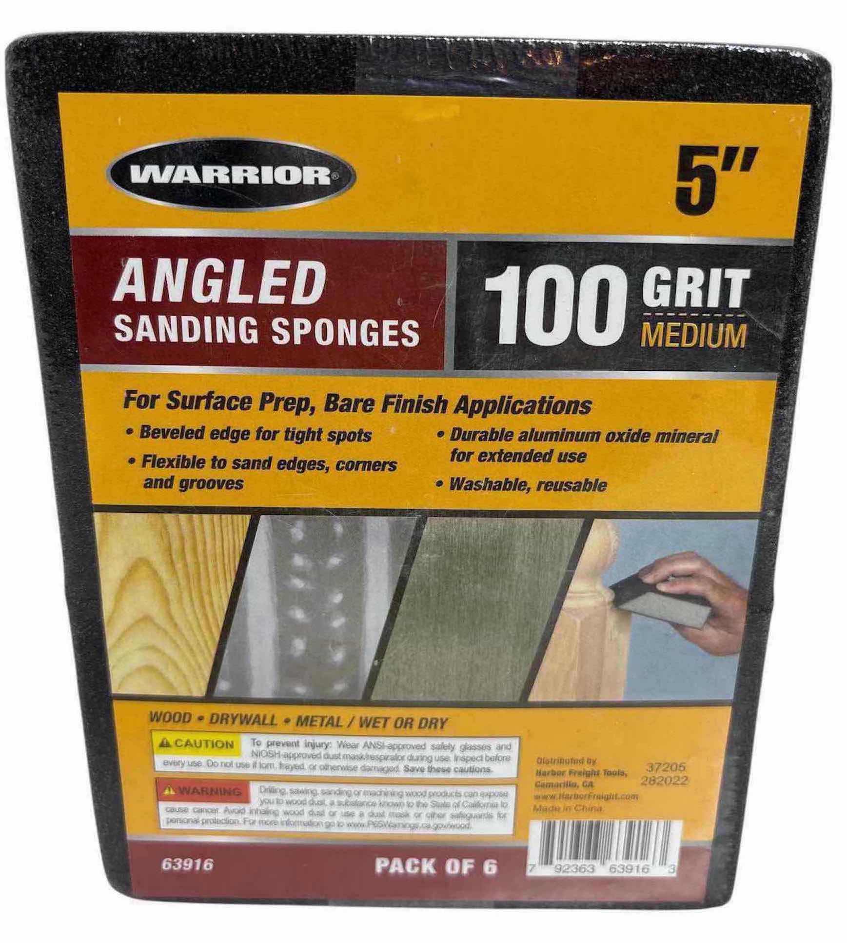 Photo 6 of NEW WARRIOR SANDING SPONGES, 10-PACK 60 GRIT COARSE 5” (63918), 9-PACK 100 GRIT MEDIUM 5” (63915) & 6-PACK ANGLED 100 GRIT MEDIUM 5” (63916)
