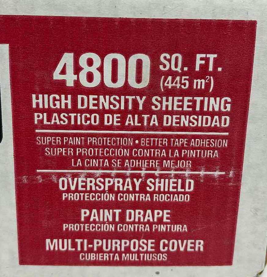 Photo 1 of NEW HUSKY PAINTER’S PLASTIC 4800 SQ FT HIGH DENSITY SHEETING