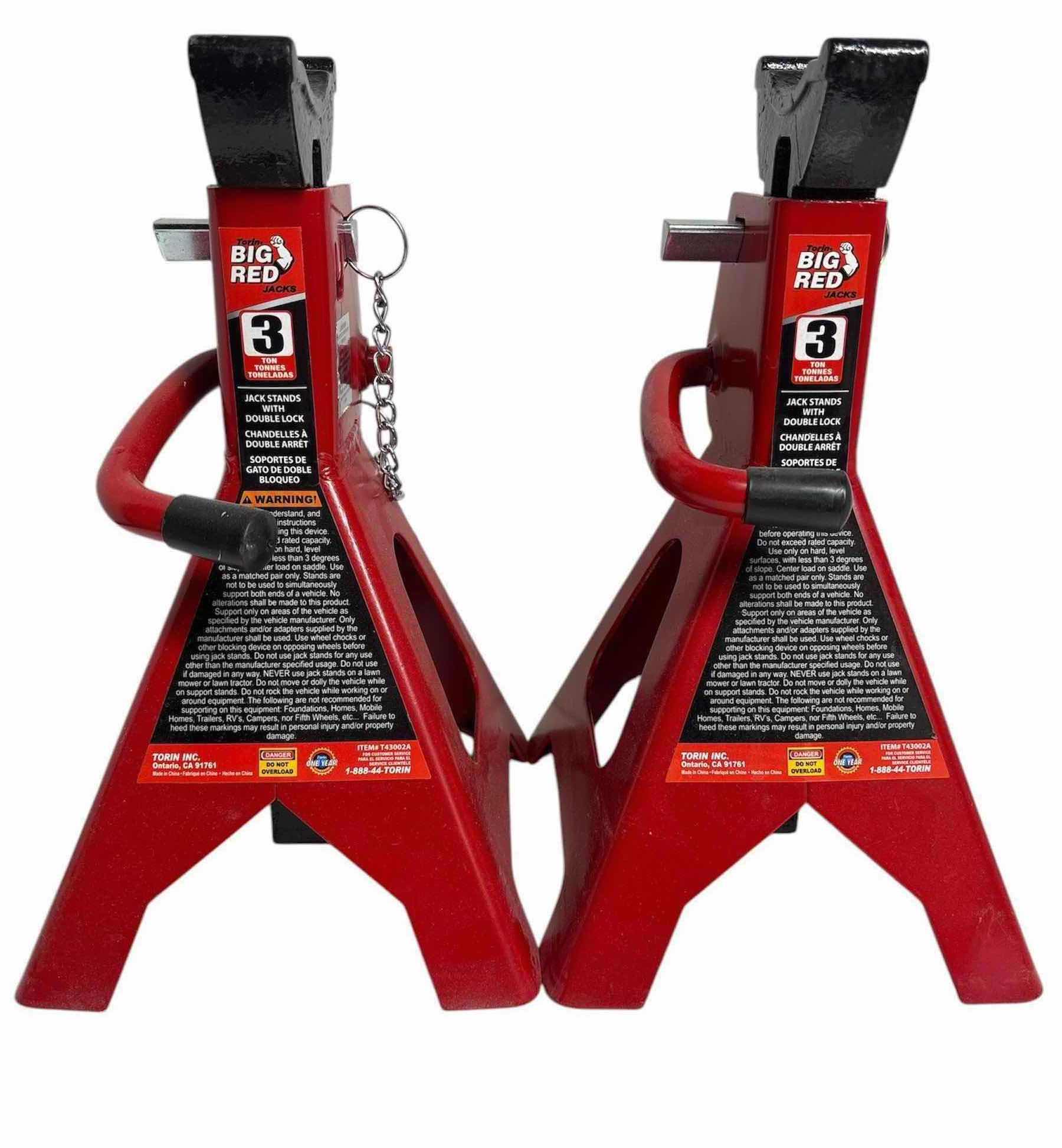 Photo 1 of NEW TORIN BIG RED JACKS, PAIR OF 3-TON JACK STANDS W DOUBLE LOCK (T43002A)