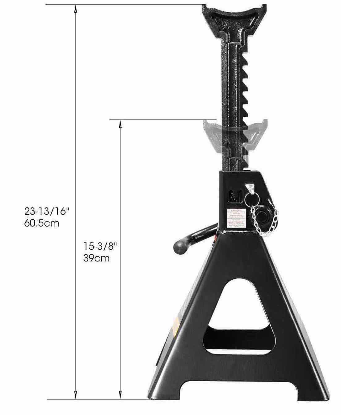 Photo 1 of TORIN BLACK JACK PAIR OF DOUBLE LOCKING 6 TON STEEL JACK STANDS (AT46002ABR)