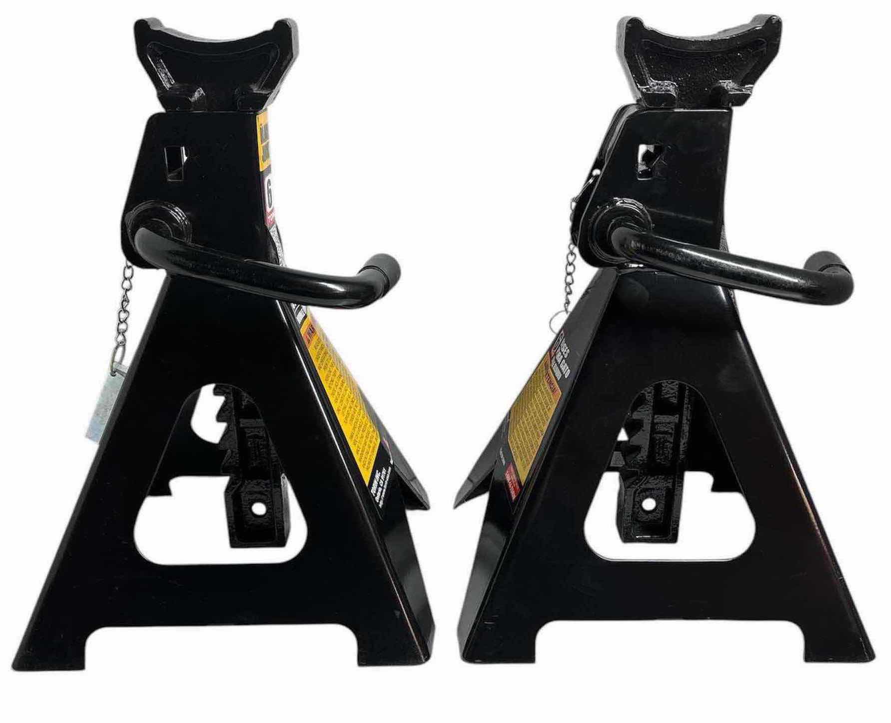 Photo 1 of TORIN BLACK JACK PAIR OF DOUBLE LOCKING 6 TON STEEL JACK STANDS (AT46002ABR)