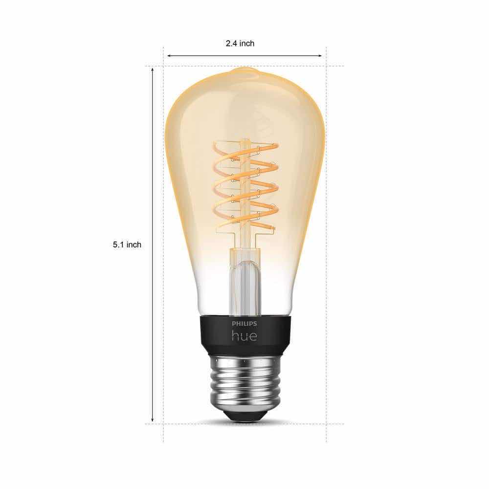 Photo 7 of NEW PHILIPS HUE WHITE AMBER DIMMABLE FILAMENT ST19 LED SMART VINTAGE EDISON BULB, BLUETOOTH & HUB COMPATIBLE & VOICE ACTIVATED W ALEXA (1 BULB)