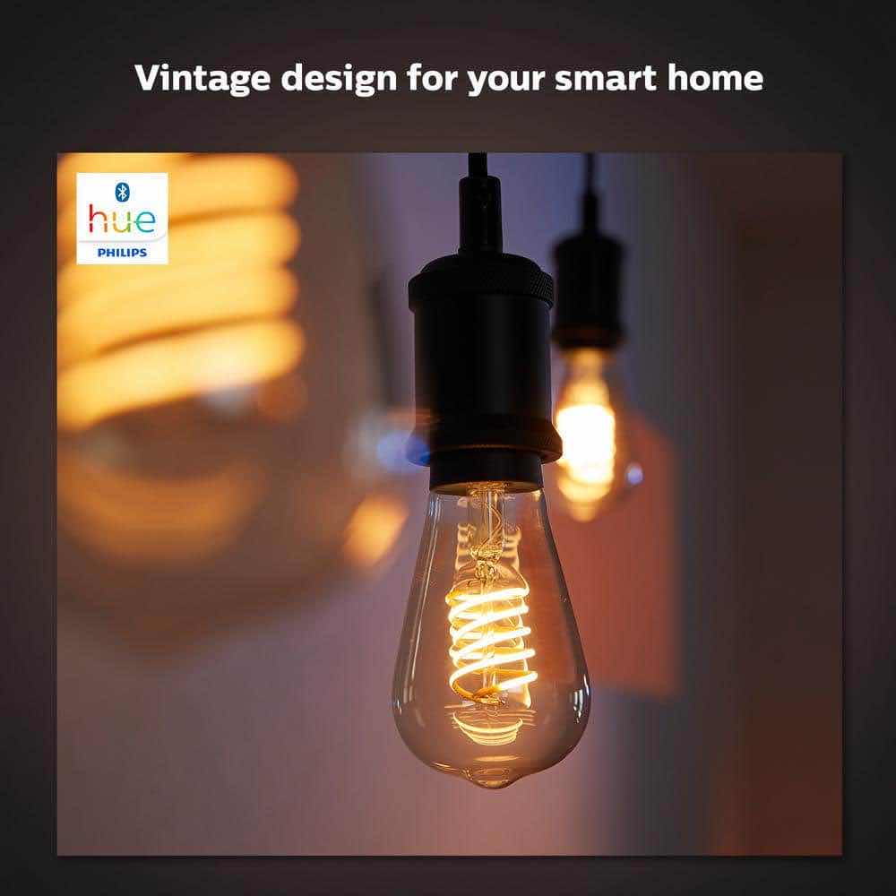 Photo 1 of NEW PHILIPS HUE WHITE AMBER DIMMABLE FILAMENT ST19 LED SMART VINTAGE EDISON BULB, BLUETOOTH & HUB COMPATIBLE & VOICE ACTIVATED W ALEXA (1 BULB)