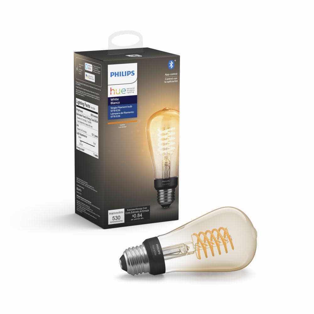 Photo 1 of NEW PHILIPS HUE WHITE AMBER DIMMABLE FILAMENT ST19 LED SMART VINTAGE EDISON BULB, BLUETOOTH & HUB COMPATIBLE & VOICE ACTIVATED W ALEXA (1 BULB)