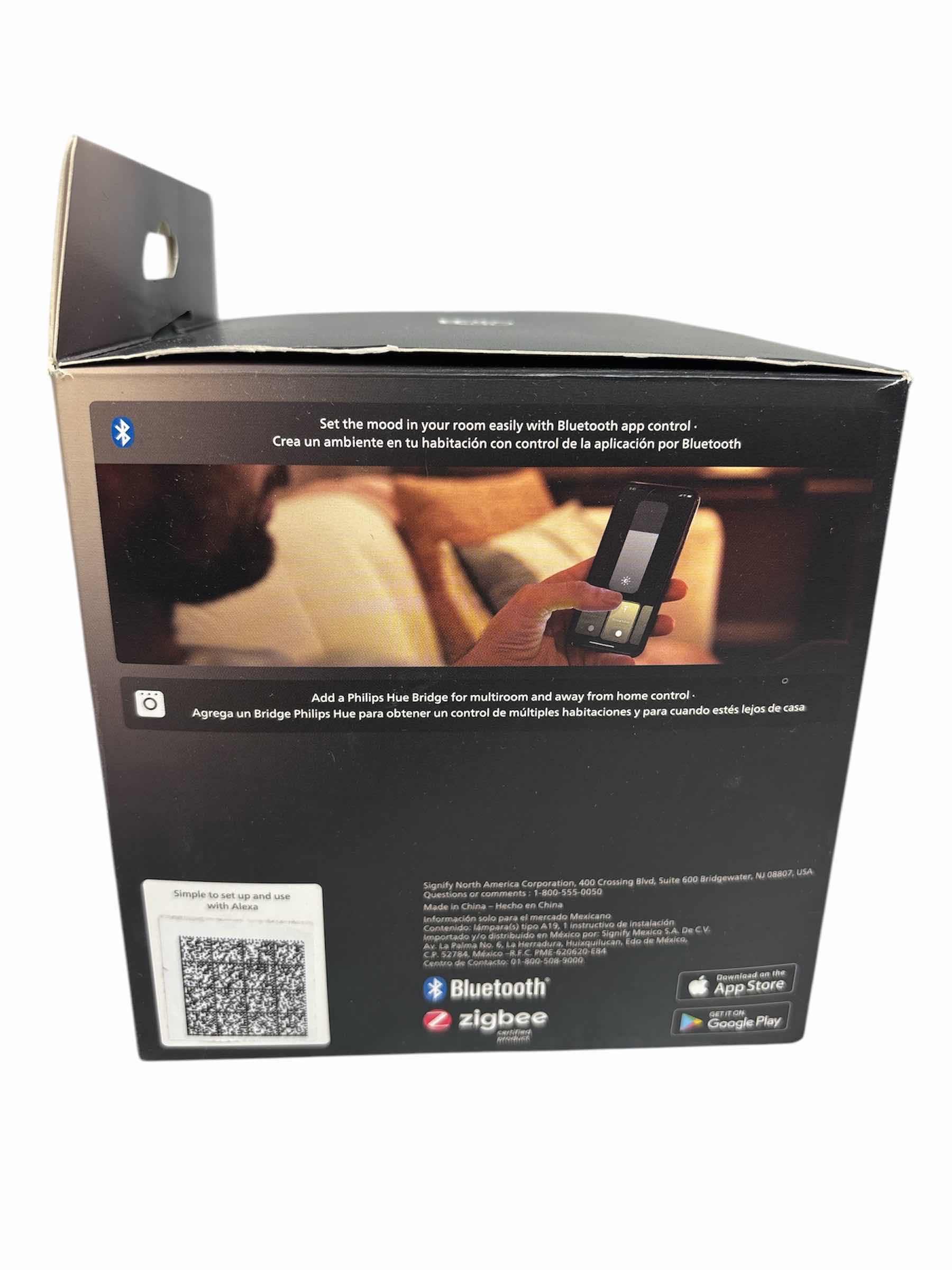 Photo 7 of NEW PHILIPS HUE 60 WATT SOFT WHITE A19 DIMMABLE LED SMART LIGHT BULB 4-PACK, BLUETOOTH & HUB COMPATIBLE & VOICE ACTIVATED W ALEXA