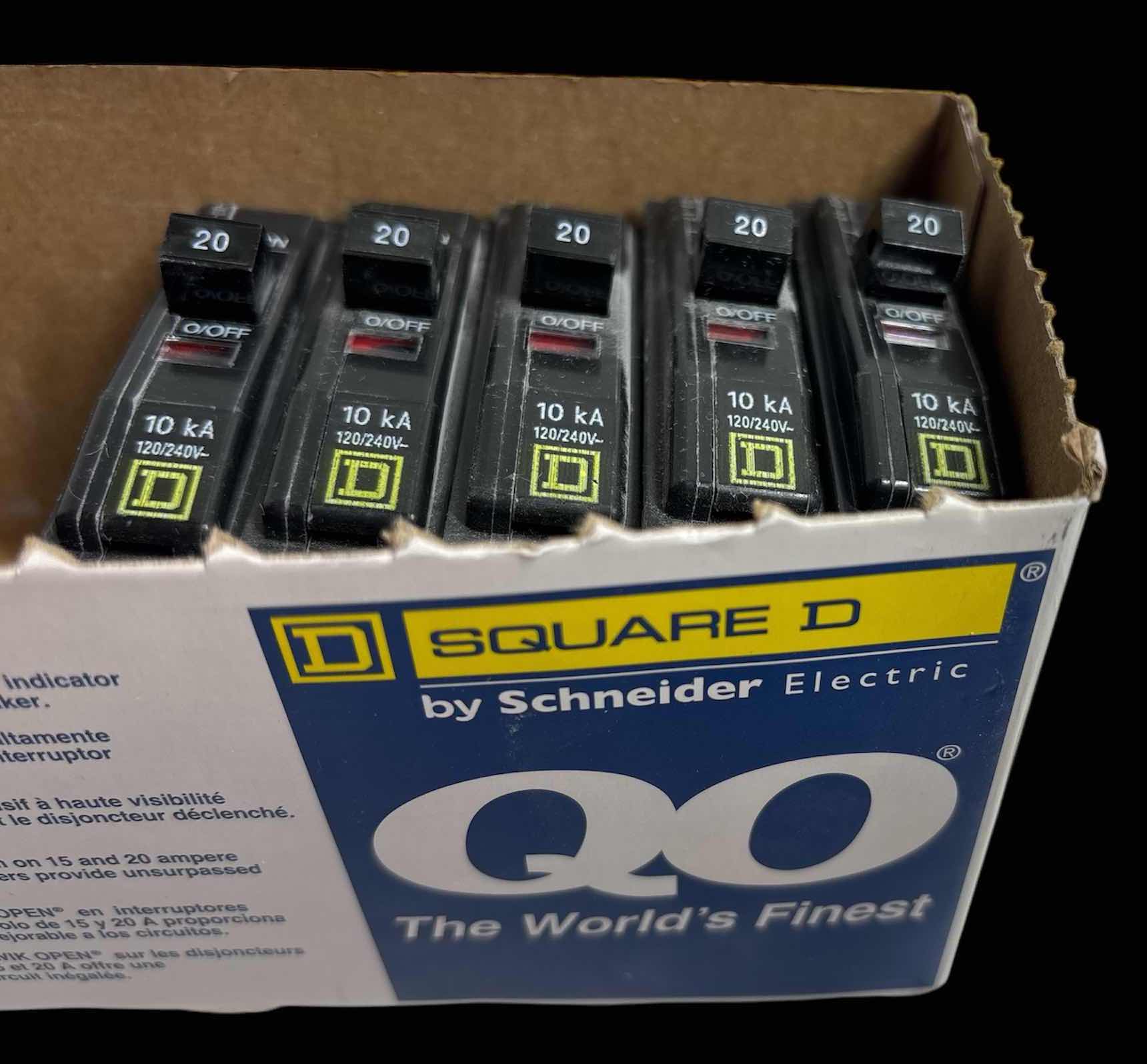 Photo 7 of NEW 5-PACK SCHNEIDER ELECTRIC SQUARE D QO120CP CIRCUIT BREAKER, 120V/UL LISTED/1 POLE-10kA/ STANDARD TYPE/PLUG-IN