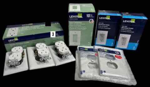 Photo 1 of NEW VARIOUS LEVITON OUTLETS/WALL PLATES, SEE NOTES