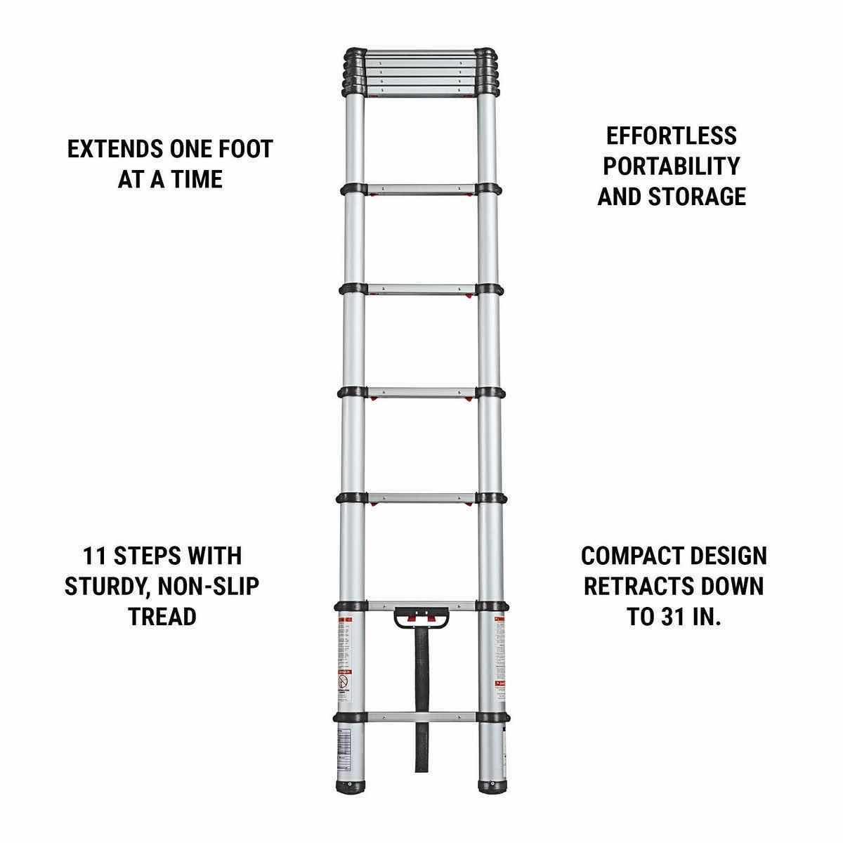 Photo 1 of FRANKLIN 14 FT REACH PORTABLE TELESCOPING LADDER, TYPE I, 250LB CAPACITY