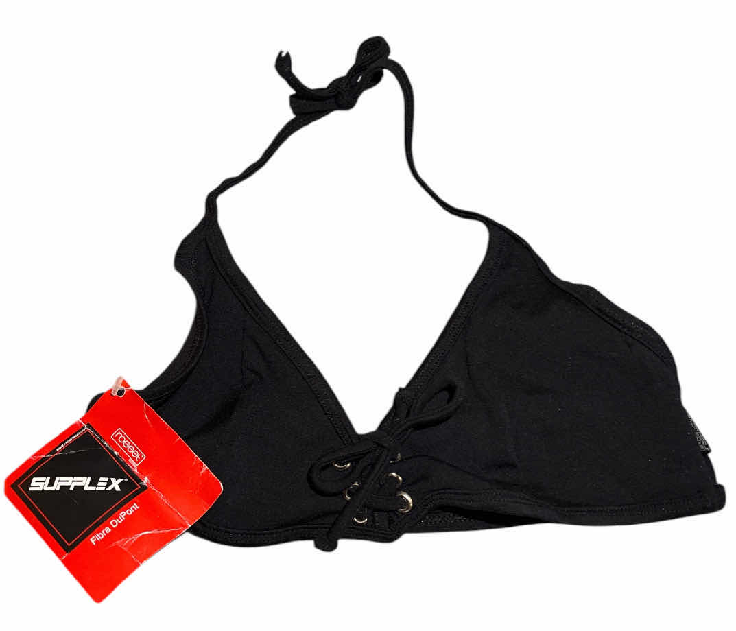 Photo 1 of NEW PESO LEVE CORSET LACE-UP TRIANGLE HALTER BIKINI TOP W METAL ACCENTS (BLACK/EXTRA SMALL)