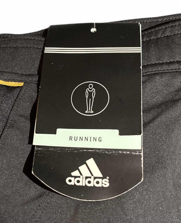 Photo 5 of NEW MENS ADIDAS CLIMALITE ADILIBRIA RUNNING SHORT W BACK POCKET (BLACK/GOLD, 38)