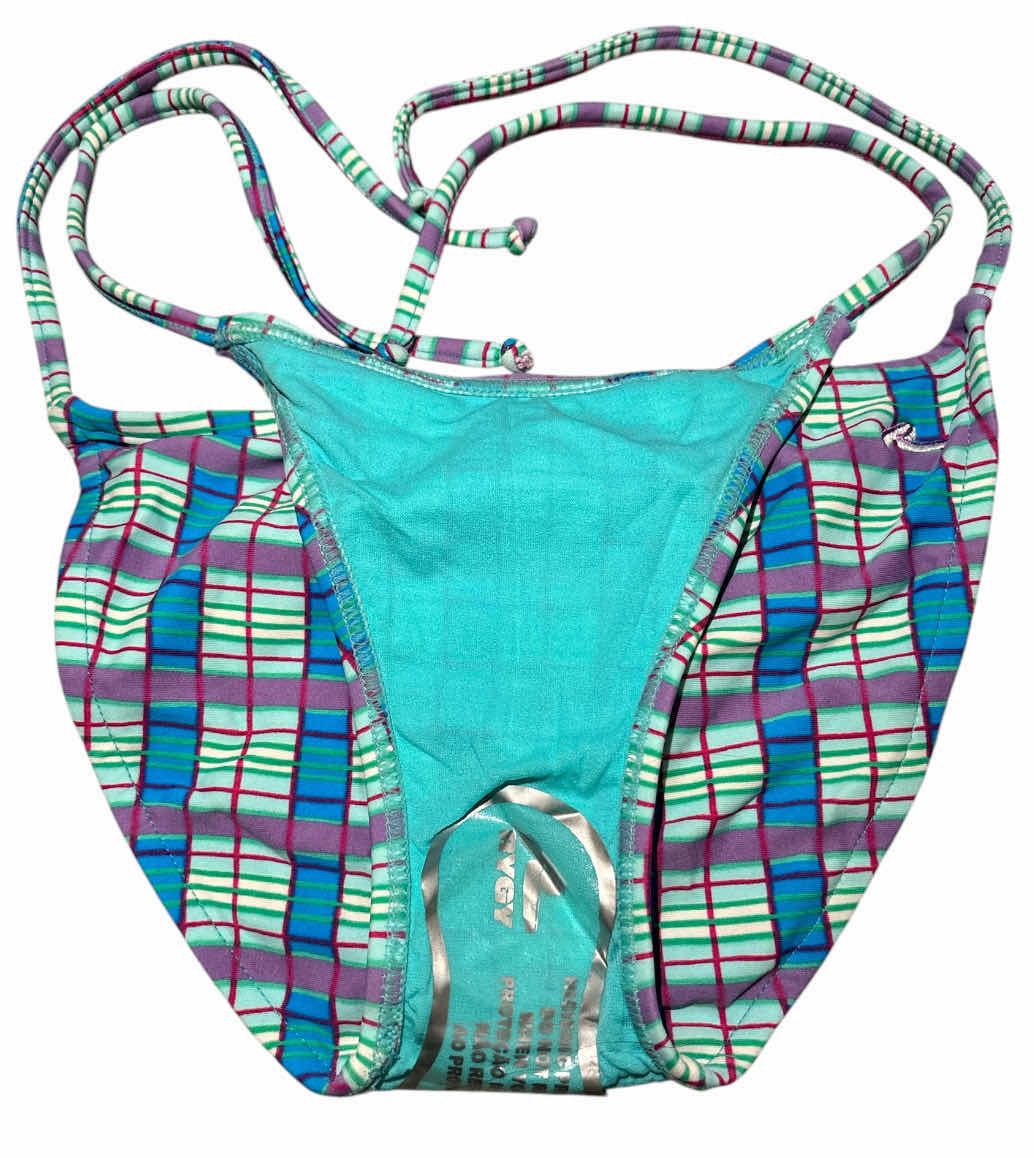 Photo 1 of NEW RYGY SWIMWEAR SIDE-TIE BIKINI BOTTOM (MIX CHECKS/MISTY, SMALL)
