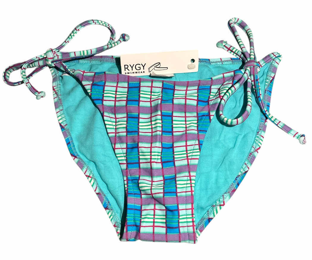 Photo 1 of NEW RYGY SWIMWEAR SIDE-TIE BIKINI BOTTOM (MIX CHECKS/MISTY, SMALL)