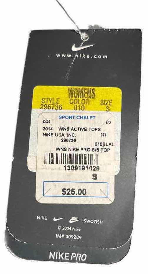 Photo 1 of NEW WOMENS NIKE PRO SHORT-SLEEVE ACTIVE COMPRESSION TOP (BLACK, SMALL)