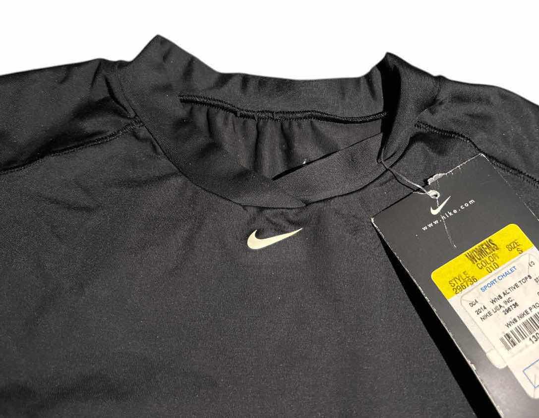 Photo 1 of NEW WOMENS NIKE PRO SHORT-SLEEVE ACTIVE COMPRESSION TOP (BLACK, SMALL)