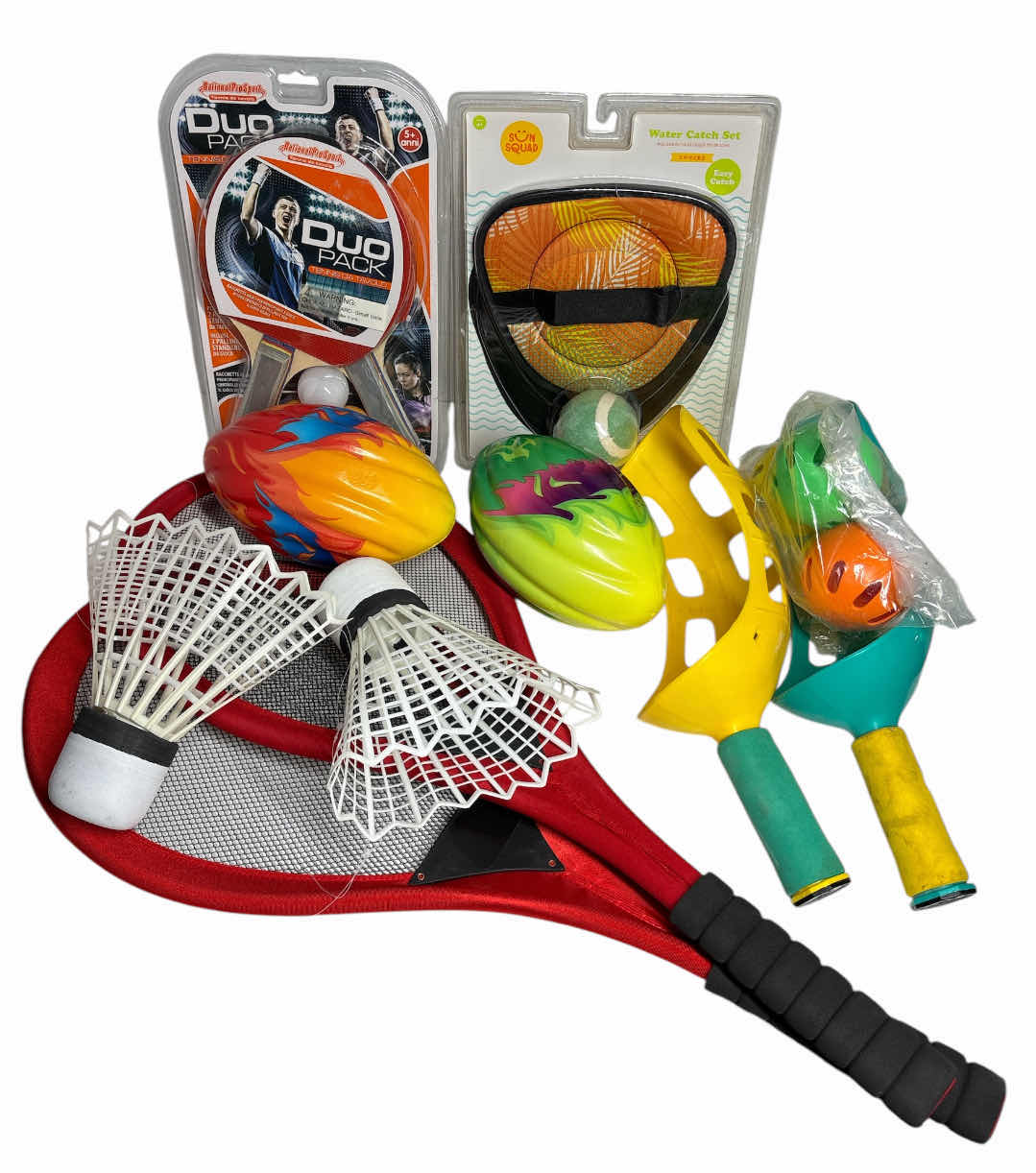 Photo 1 of SUMMER FUN ACTIVITIES (BADMINTON SET/FOOTBALLS/SCOOP BALL SET/TABLE TENNIS SET/WATER CATCH SET)