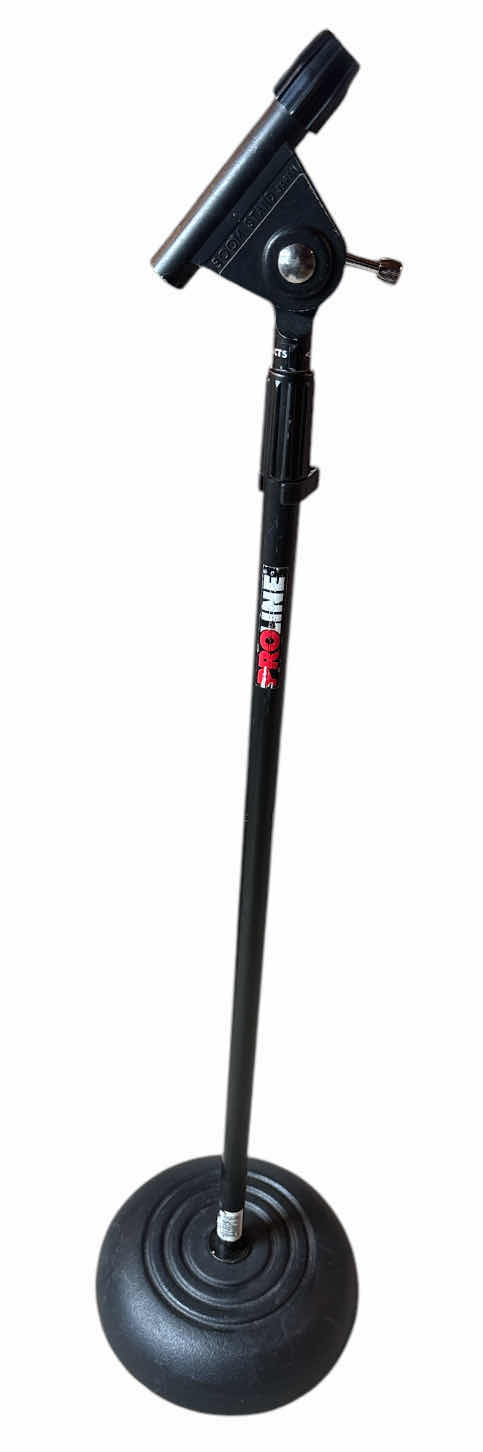 Photo 1 of PROLINE BLACK ROUND BASE MIC STAND & SUGI PRODUCTS SHORT BOOM STAND