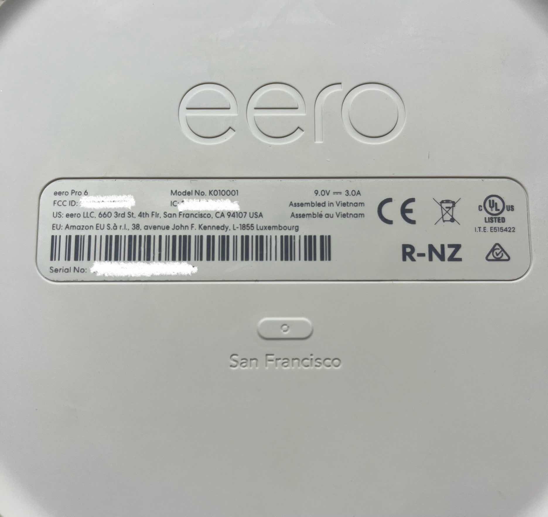 Photo 1 of EERO PRO 6 TRI-BAND MESH WIFI ROUTER MODEL K010001
