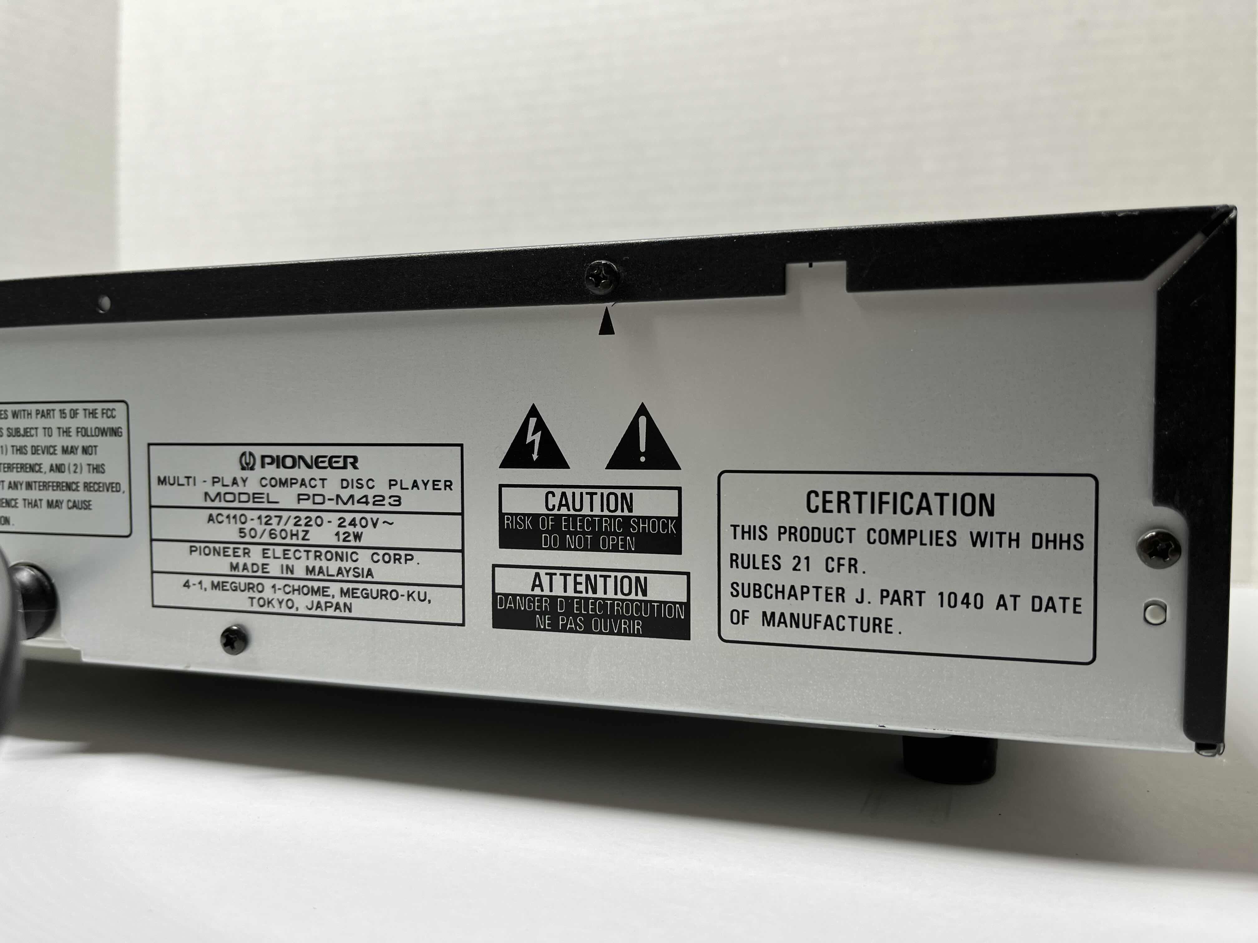 Photo 6 of PIONEER MULTI PLAY COMPACT DISC PLAYER MODEL PD-M423