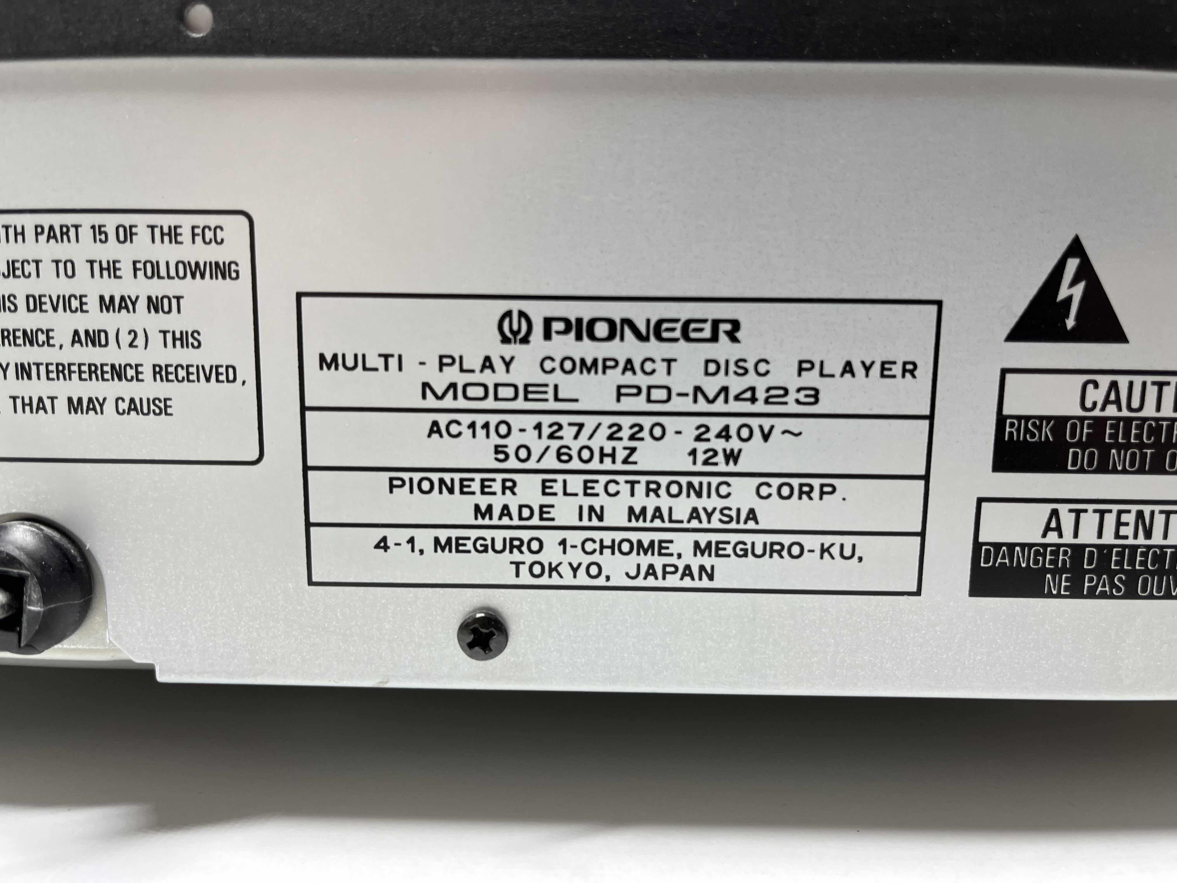 Photo 1 of PIONEER MULTI PLAY COMPACT DISC PLAYER MODEL PD-M423
