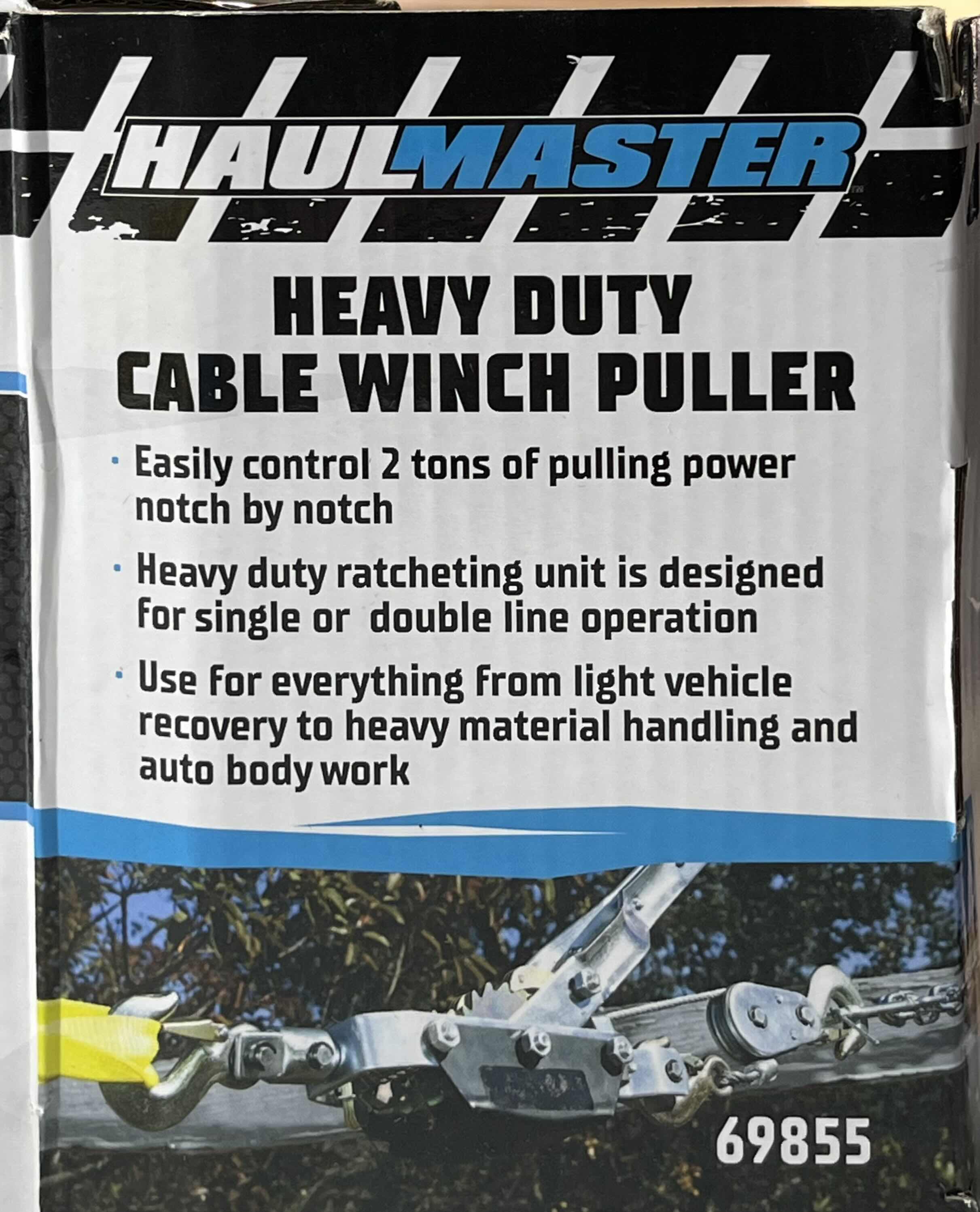 Photo 3 of HAULMASTER HEAVY DUTY CABLE WINCH PULLER 4000LB MAX CAP