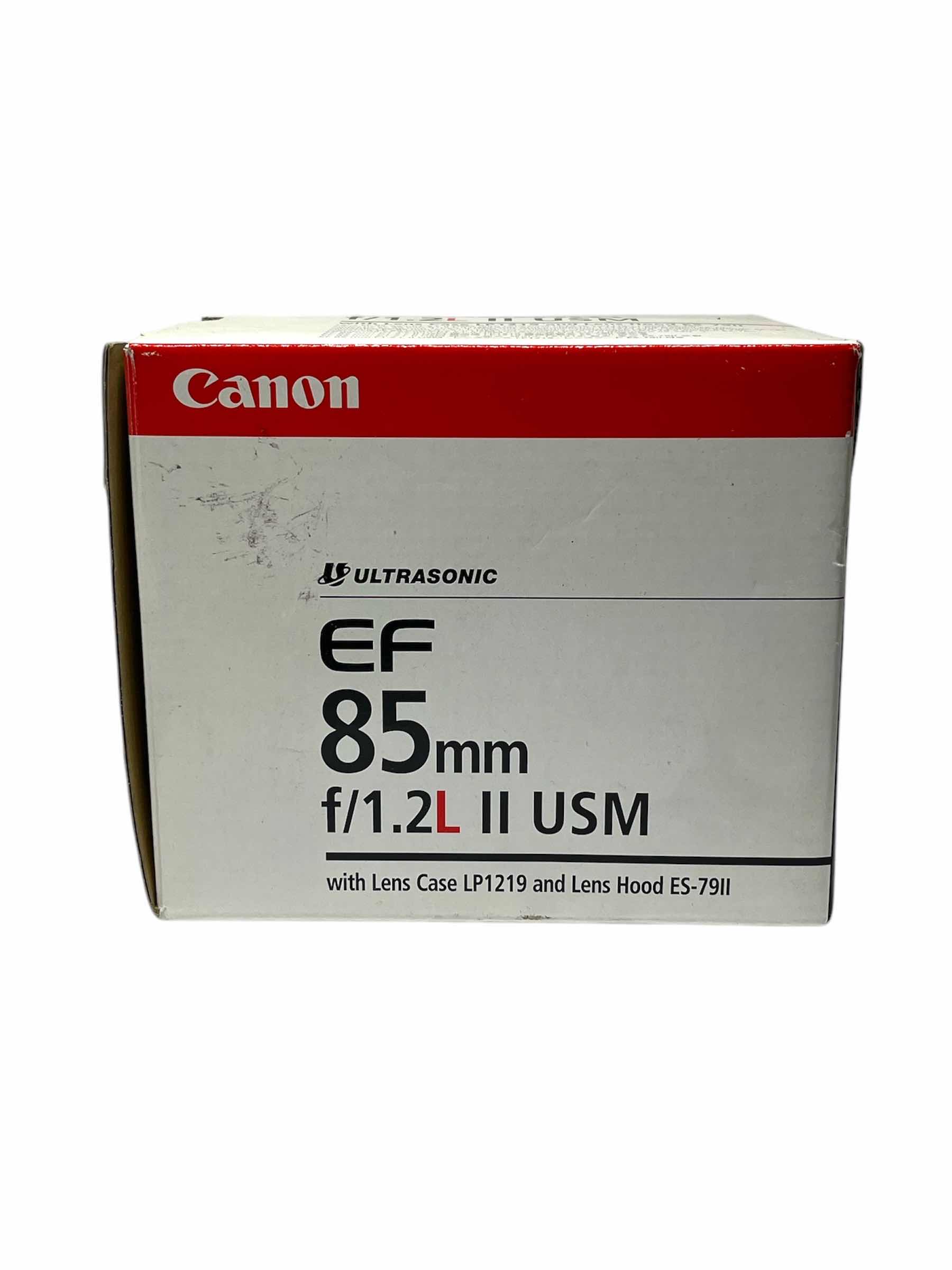 Photo 8 of CANON ULTRASONIC HOYA HMC 72MM 85MM CAMERA LENS W CANON LENS HOOD MODEL ES-79II