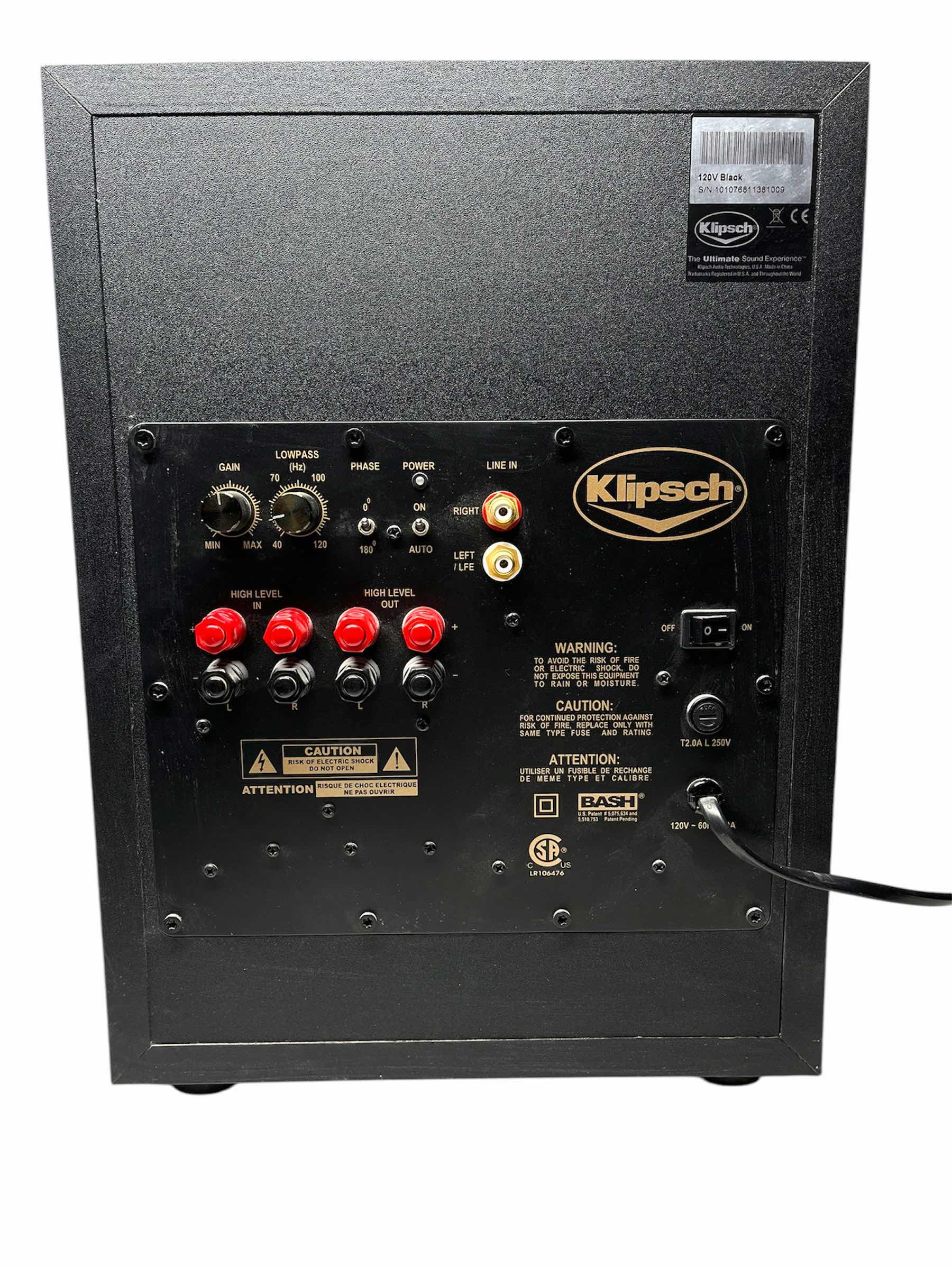 Photo 1 of KLIPSCH HD THEATER SURROUND SOUND SYSTEM (SUB WOOFER W 5 SPEAKERS)